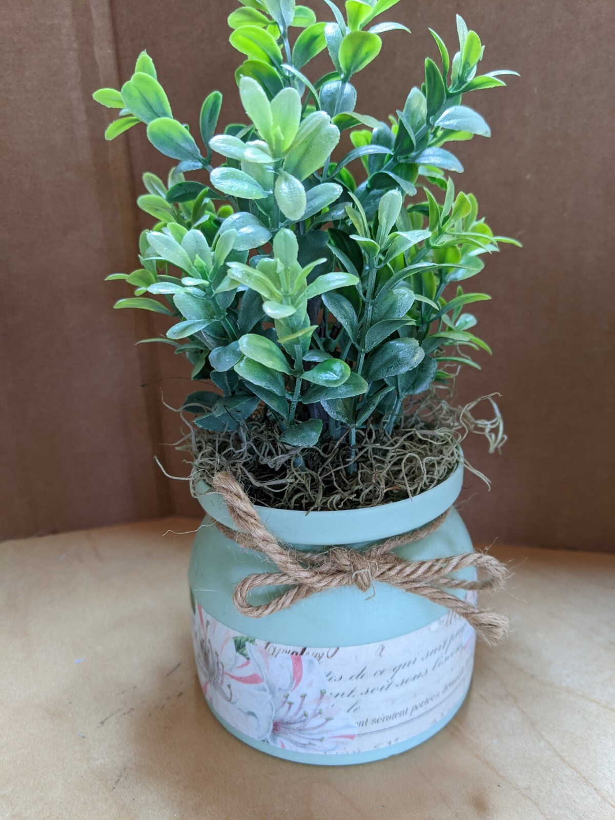 3 Faux Plants in Spring Themed Pots
