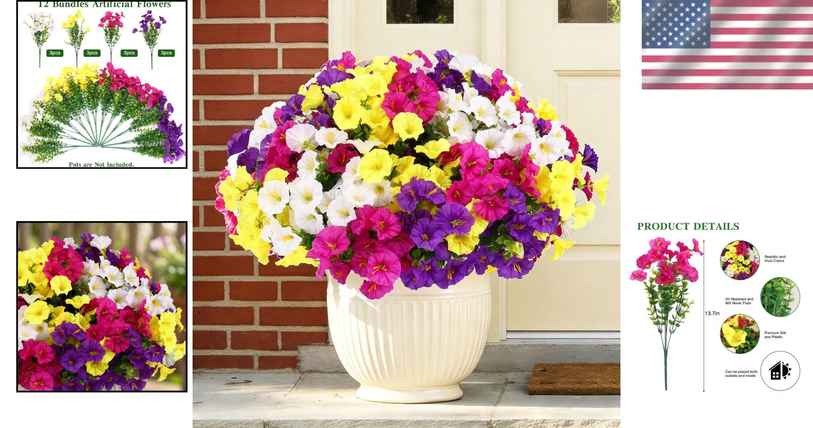 Vibrant 12-Bundle Silk Morning Glory with Eucalyptus – Indoor & Outdoor Beauty