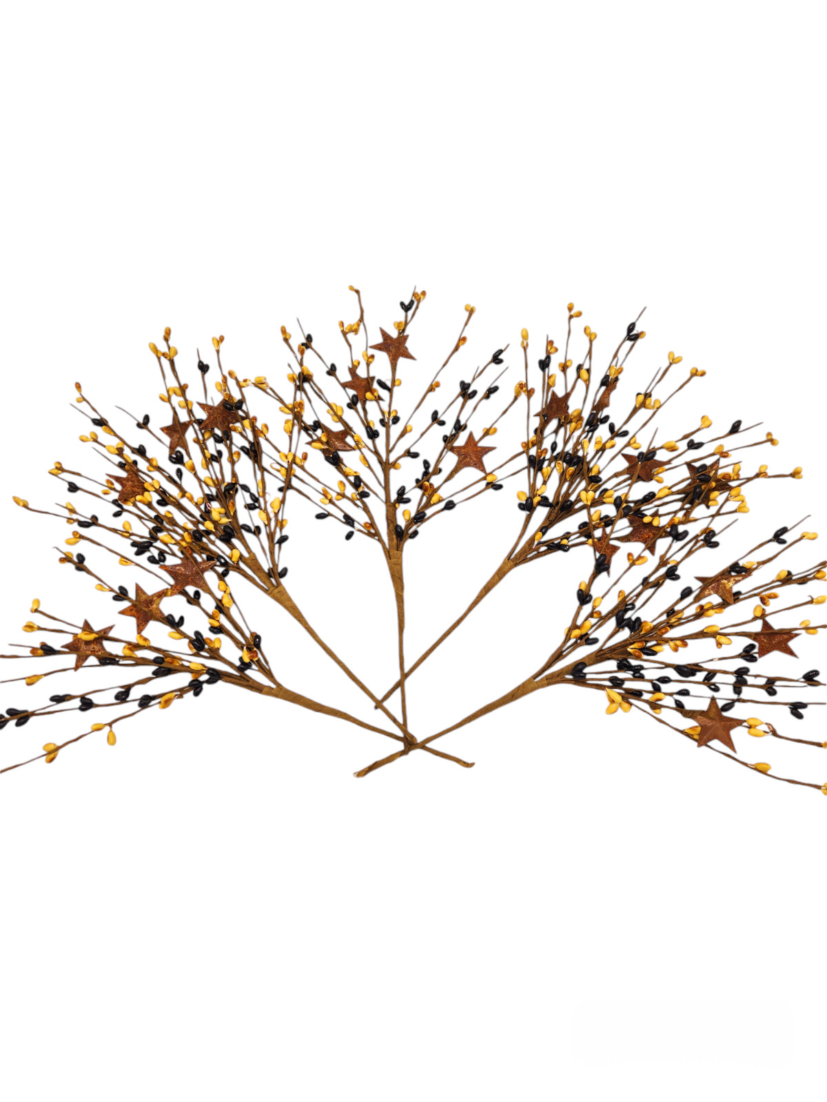 Mustard and Black Color Berry Picks Artificial Berries Spray Home Decor N528