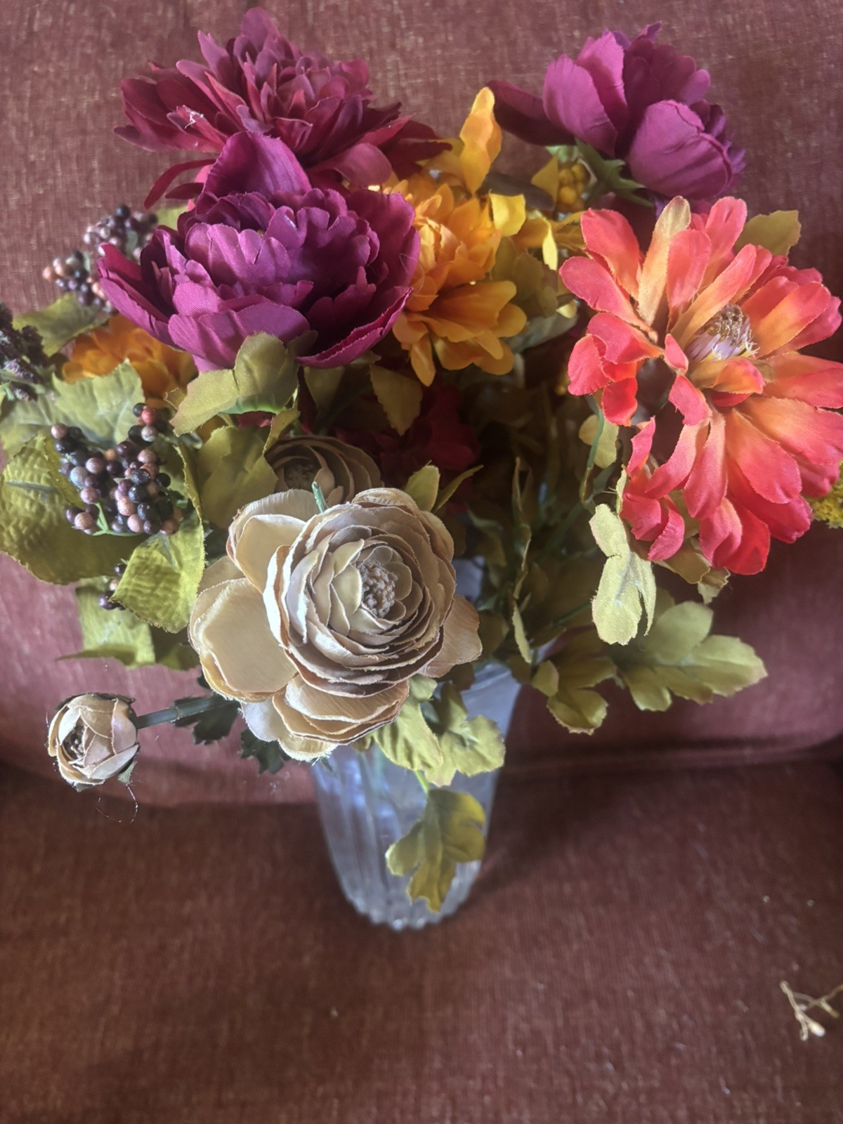 Designer Faux Fall Floral Stem Lot 13 Mixed Autumn Stems Wreath DIY