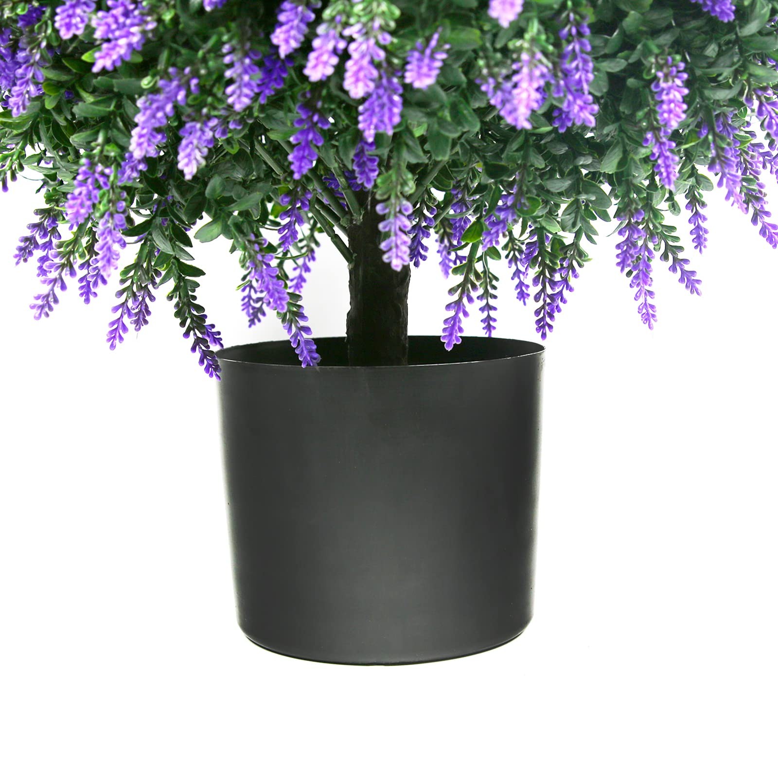 Sunnyglade 21.6” Tall Artificial Lavender Topiary Ball Tree Set of 2 Pack Pot…