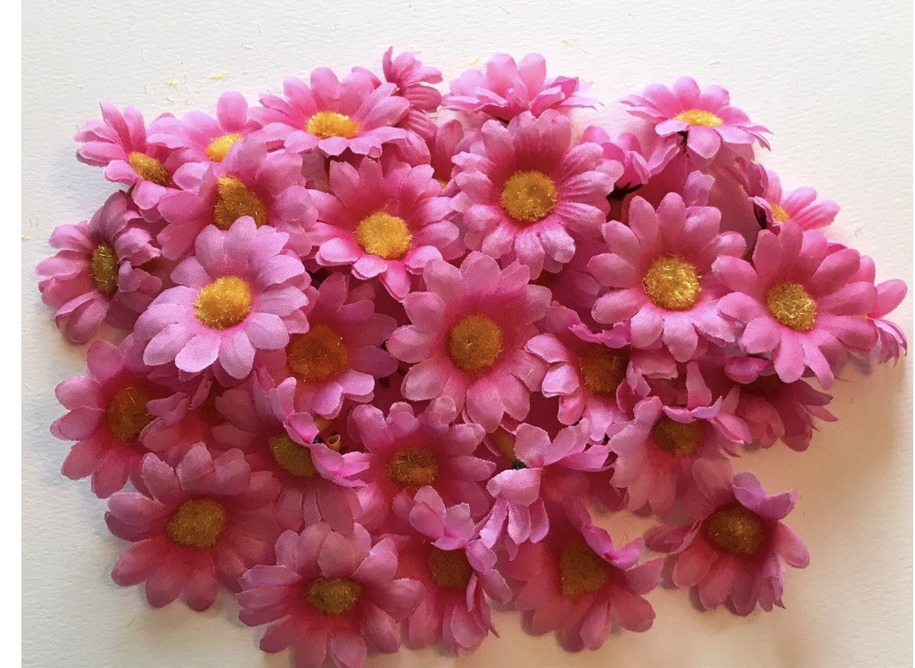 Artificial Silk Daisy Flower Head 1.25″ Fake Sunflower DIY Craft Flower 100 pcs