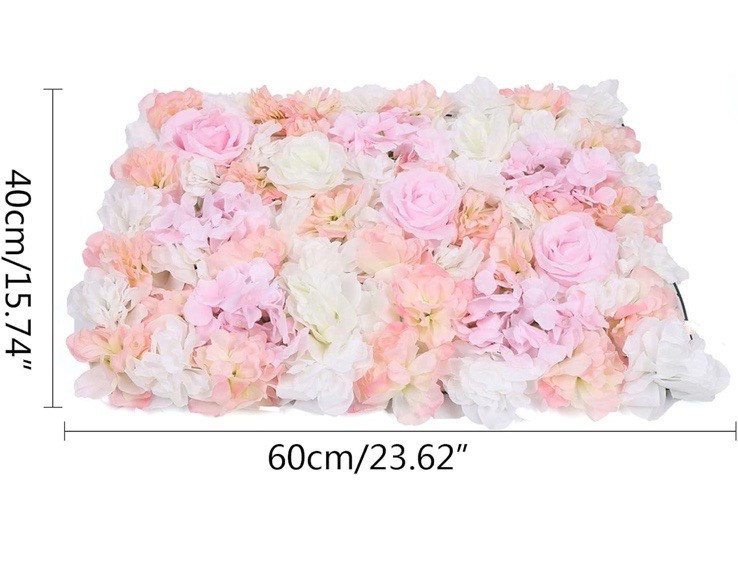 Flower Wall Panels 3D Light Pink Backdrop 24×16 Wedding Decor 6pc Set