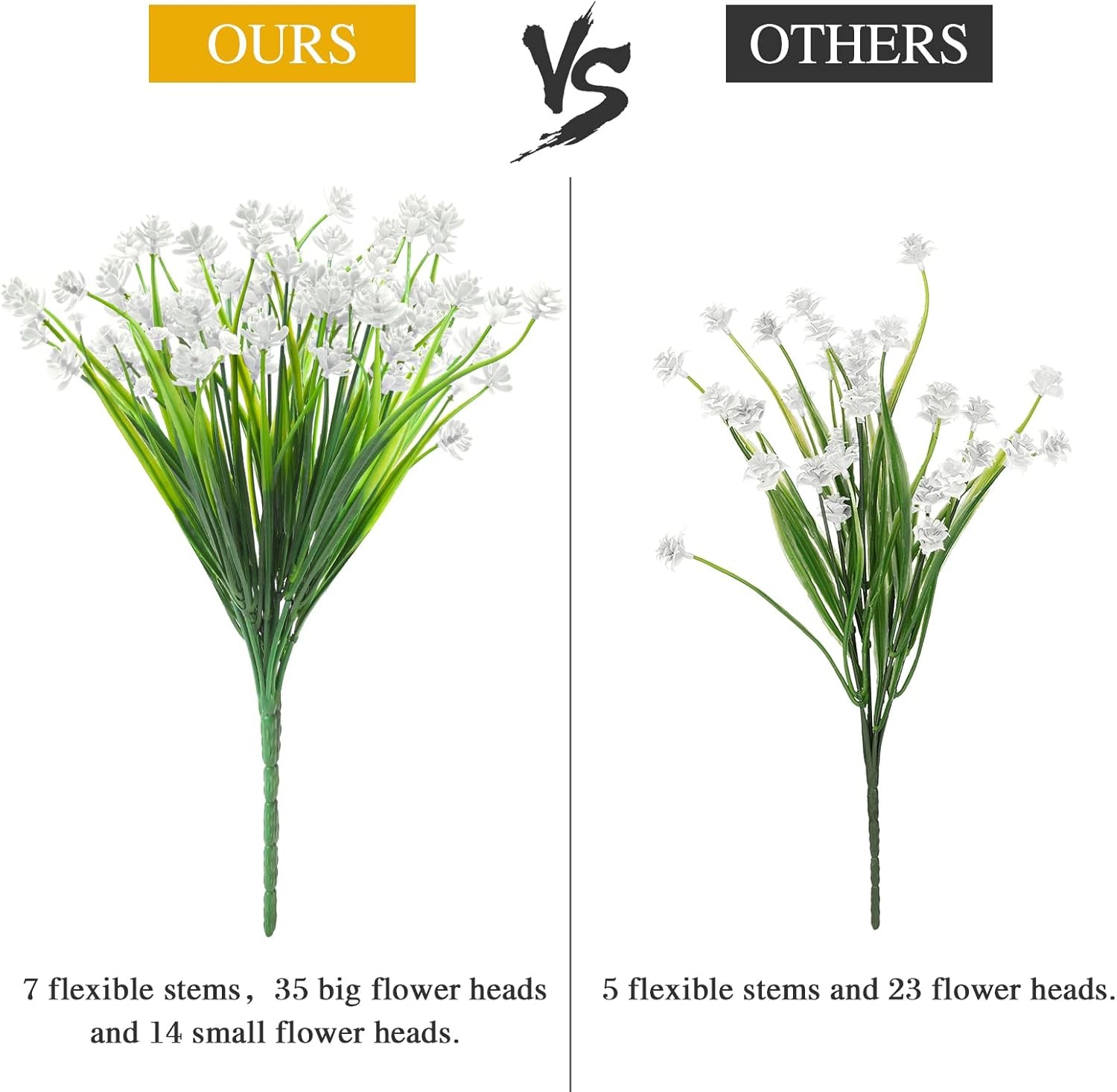 AmyHomie 20 Bundles Artificial Flowers for Outdoor Outside Spring Summer Decorat