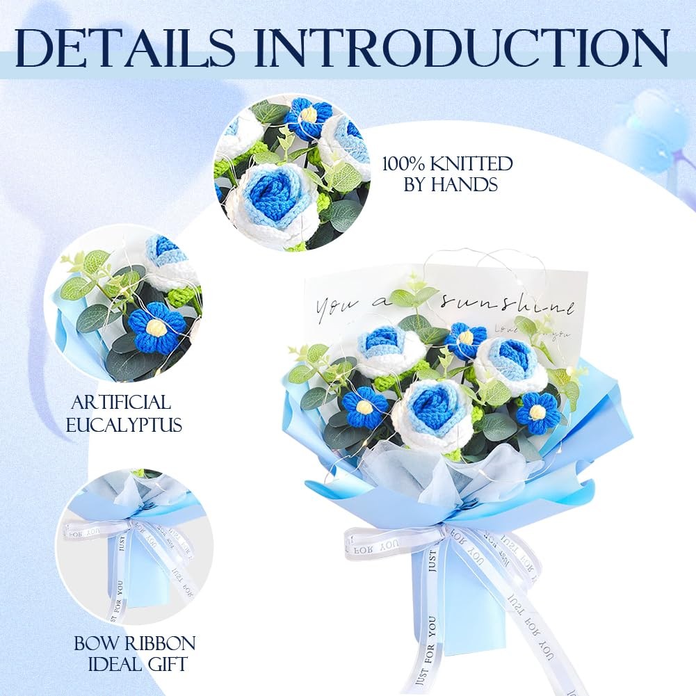 Crochet Rose Flower Bouquet: Completed Crochet Flowers for Mother’s Day Home …