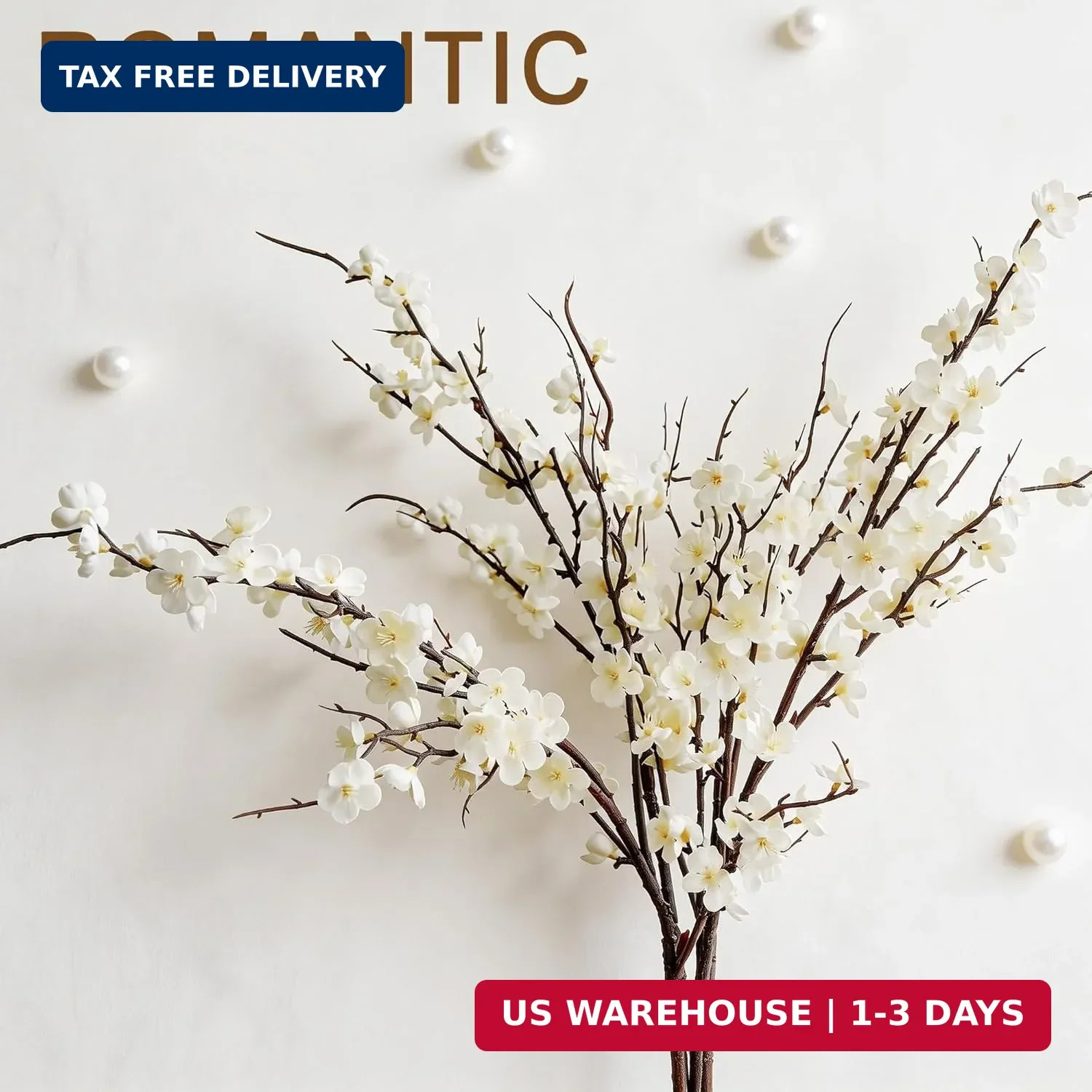 4Pcs Cherry Blossom Branches 39 Inch Artificial Cherry Blossom Decor for Spring