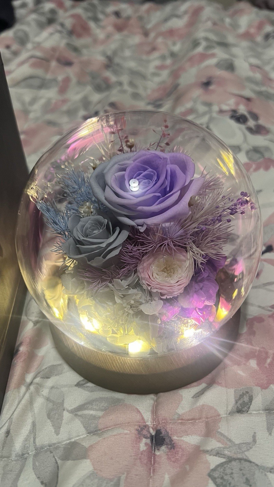 GiftGuru Rose Friend Wife New Preserves Roses Gift Color Purple Mother , SDay