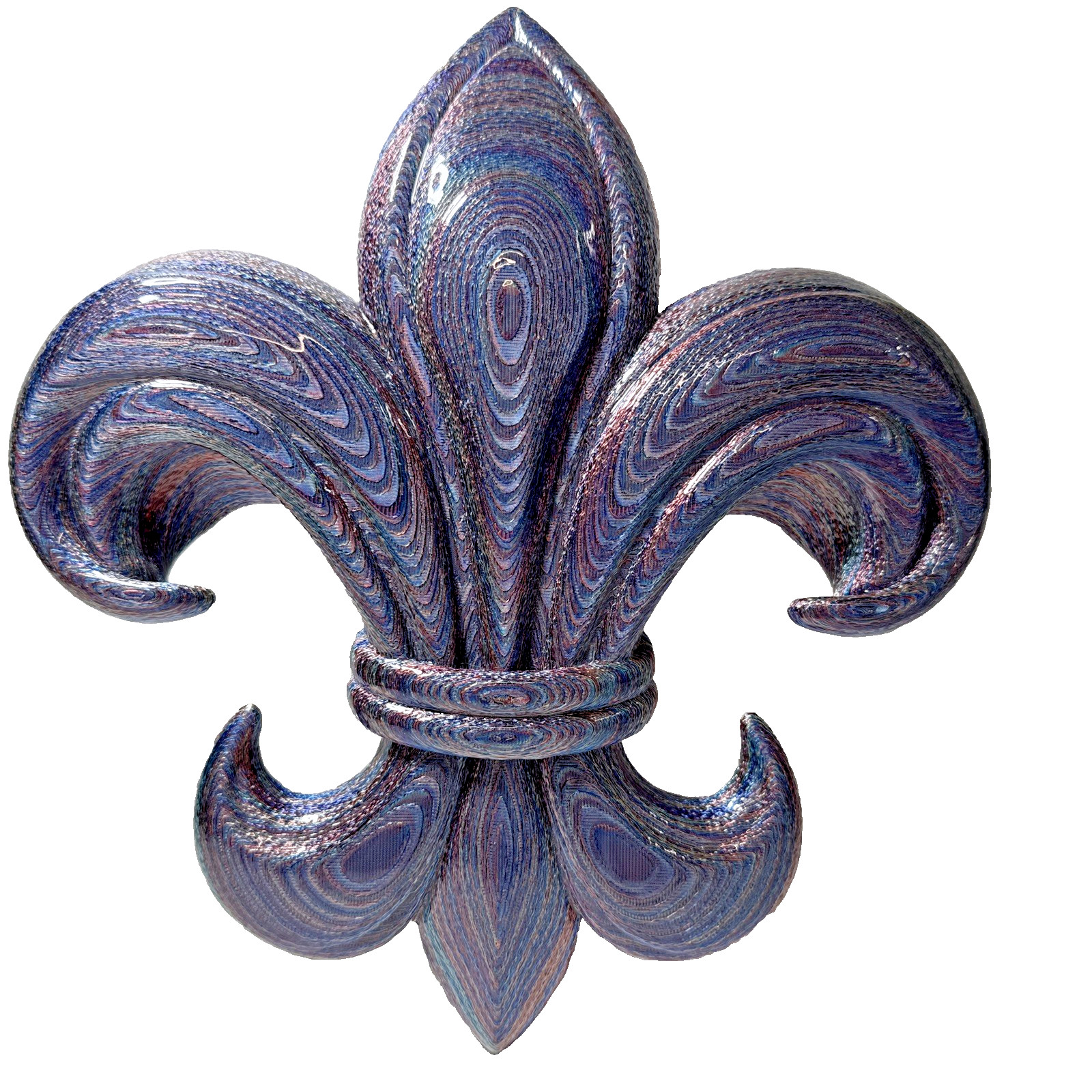 Fleur De Lis Gradient Colors – 3d printed statement piece. 10.5x9x1.25