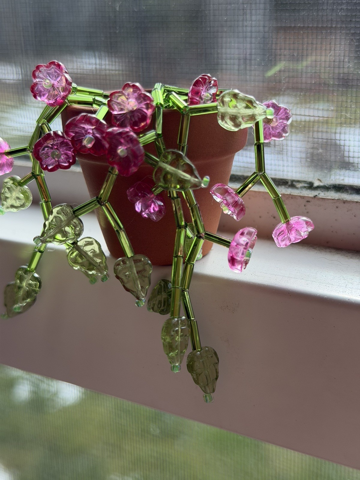 Forever Beaded Plant Shelf Sitter Magnet Handmade