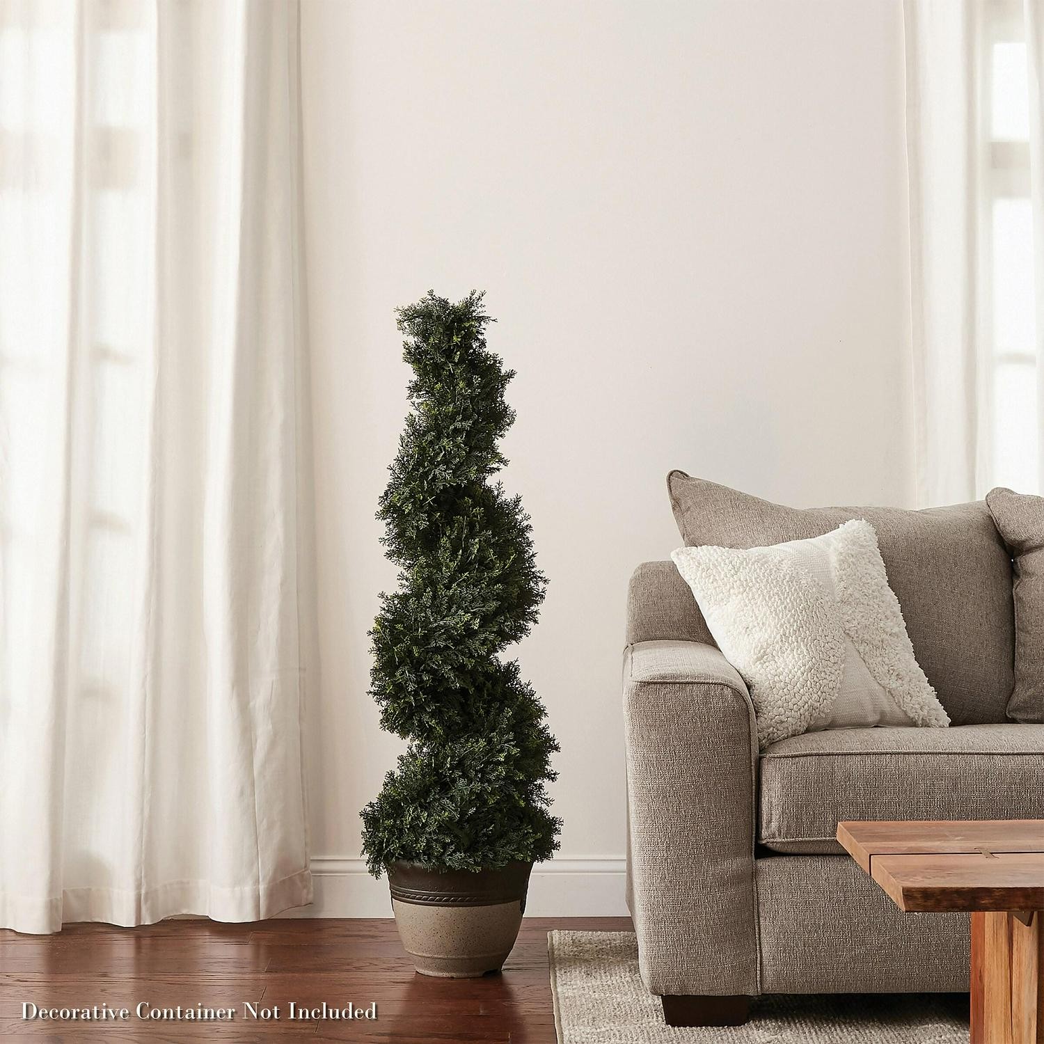 Pure Garden Spiral Cypress Artificial Tree, Green – 48-Inch
