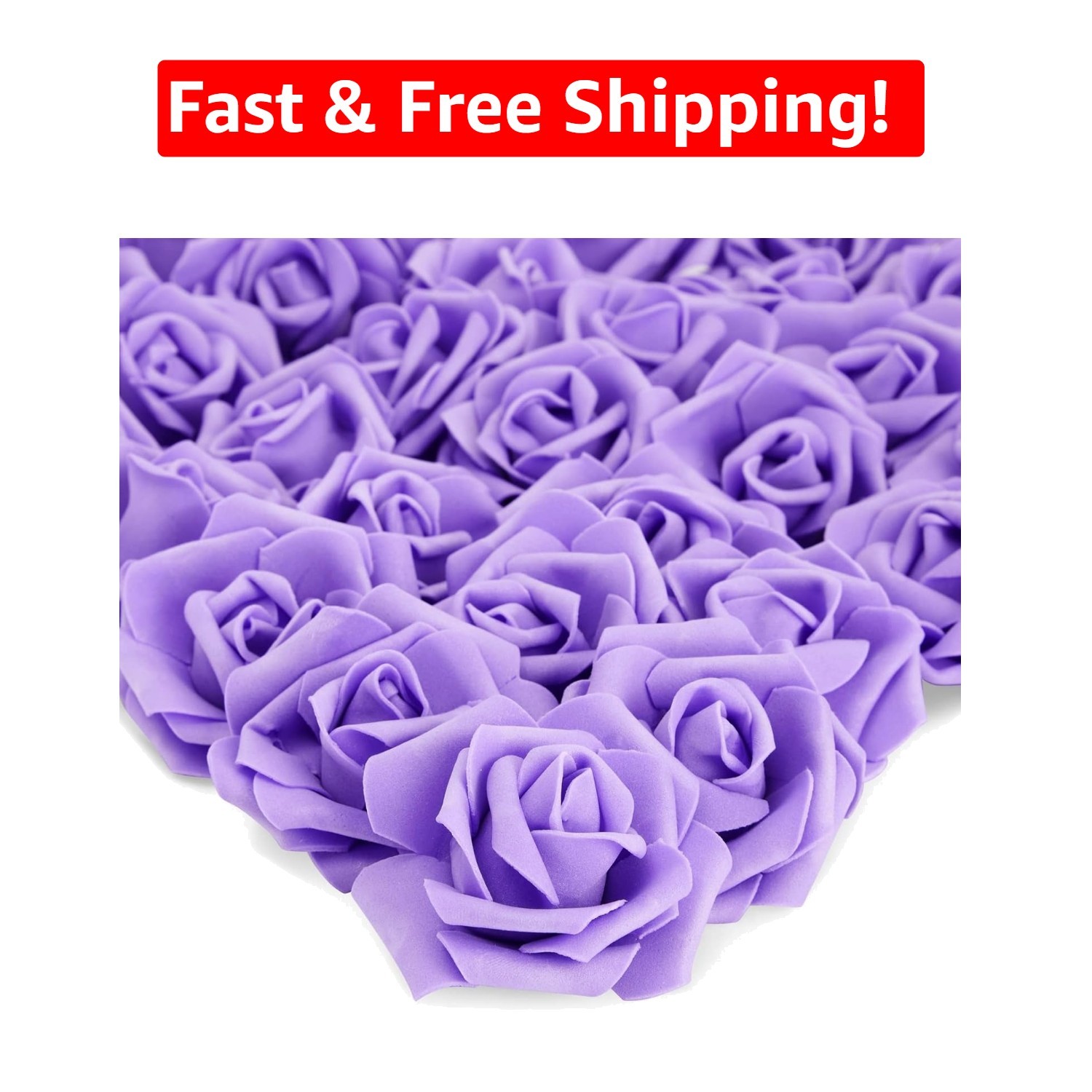 Maintenance-Free 100 Count Stemless Purple Roses – Versatile Decoration Solution