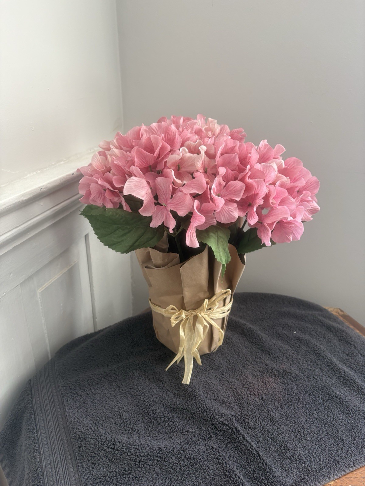 New Blue Pink Or White Potted Faux Artificial Hydrangea Flower Fake Plant