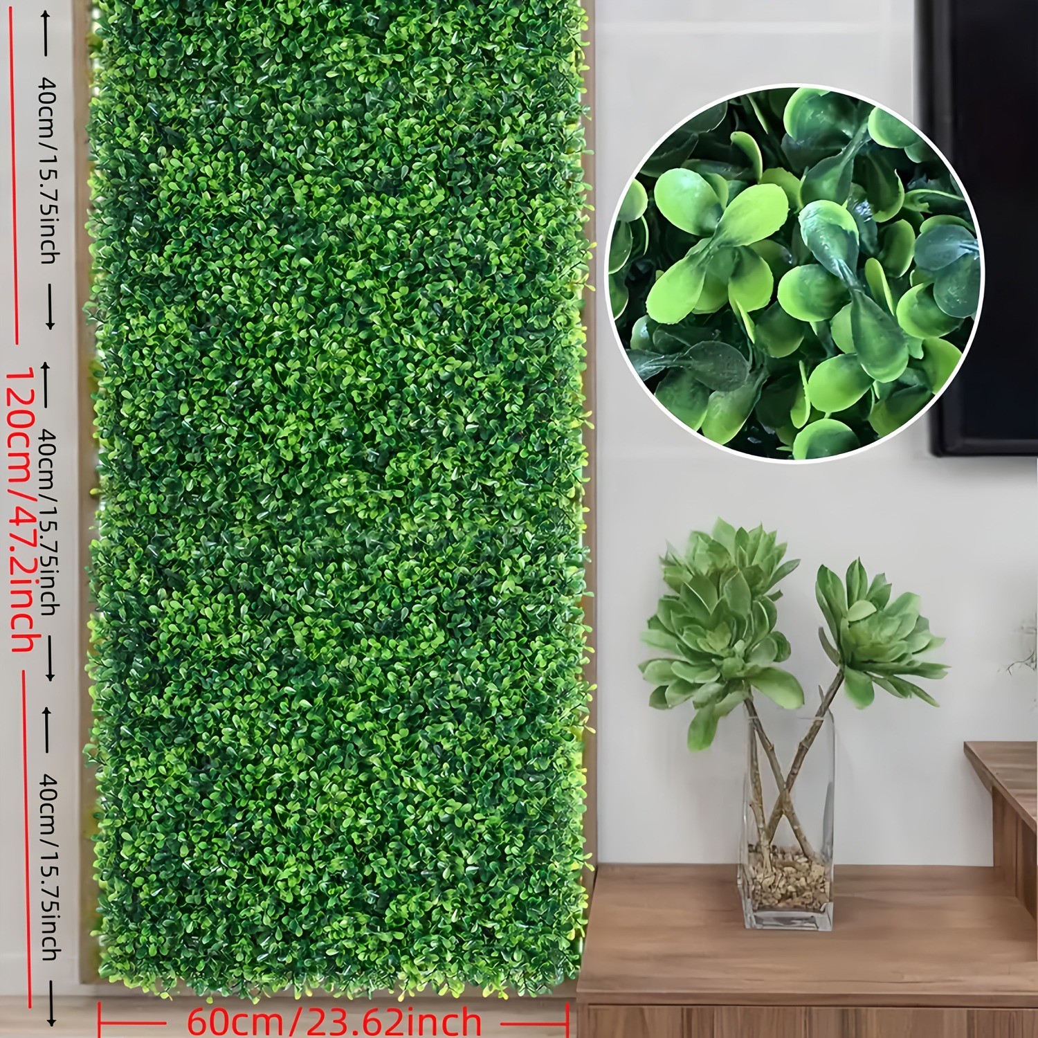 47.24″x23.62″ Faux Boxwood Panels 3Pcs Outdoor Garden Wall Decoration