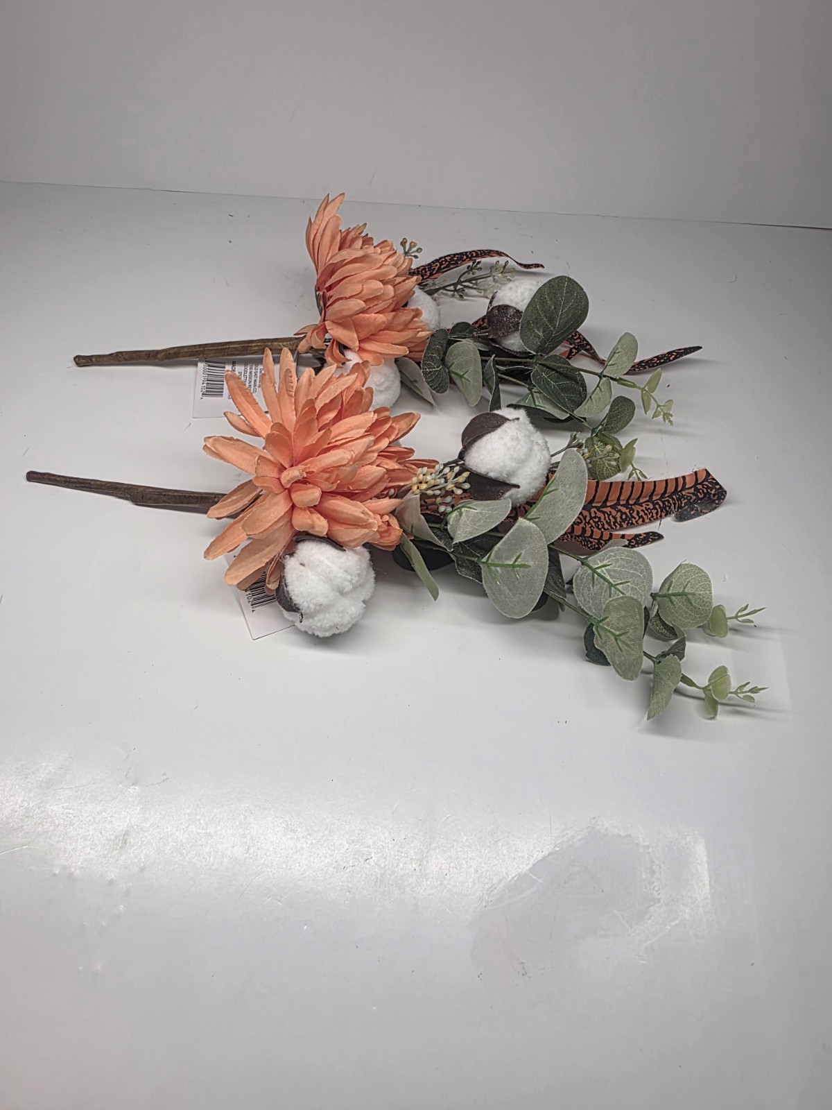 Artificial Flower Picks Floral Stems with Leaves And Cotton Ball