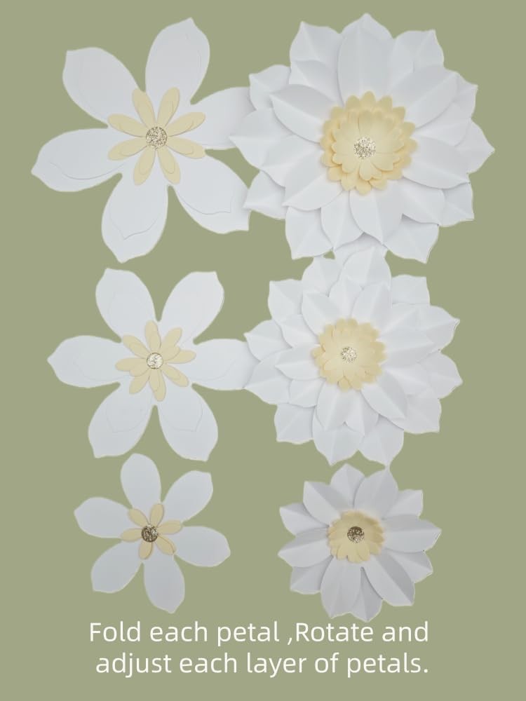 Rustic Wedding Wall Decor- Assorted 6-10 Inch Ivory Cream White Flowers for N…