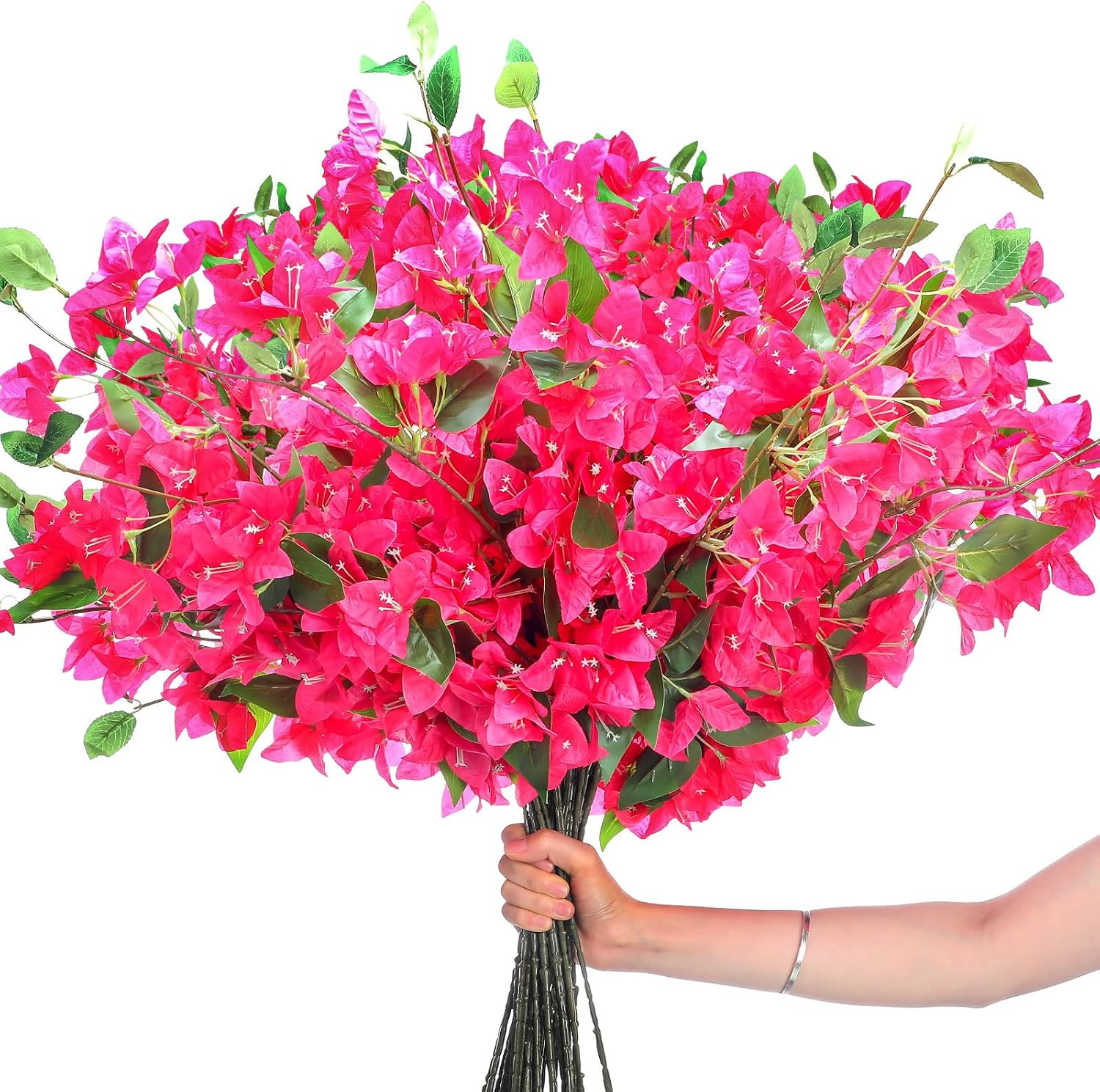 30 Pcs Faux Bougainvillea Silk Flowers for Indoor/Outdoor Wedding Decor