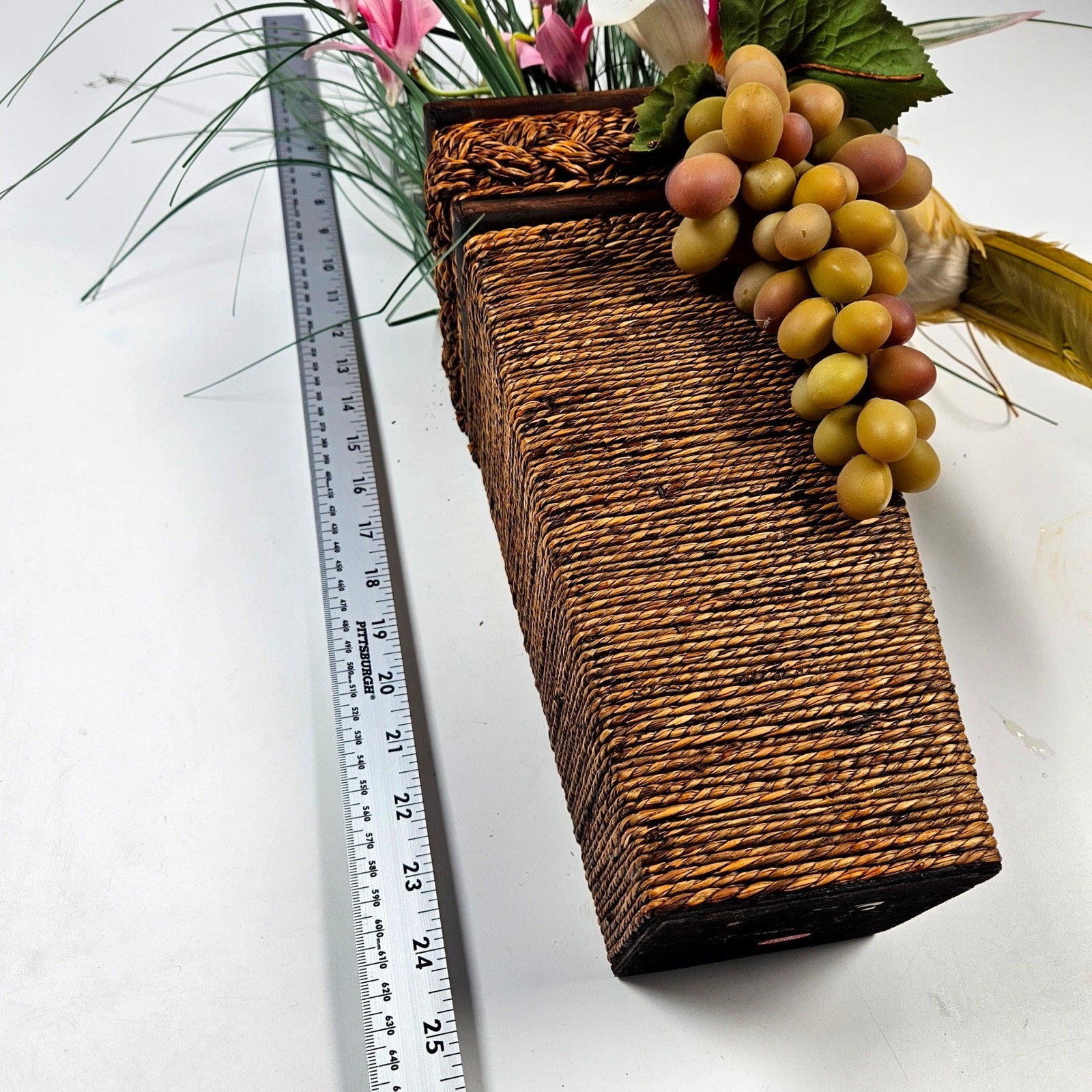 Floral Wall Decor OS Brown Pink Tropical Orchid Bird Tiki Arrangement Beach