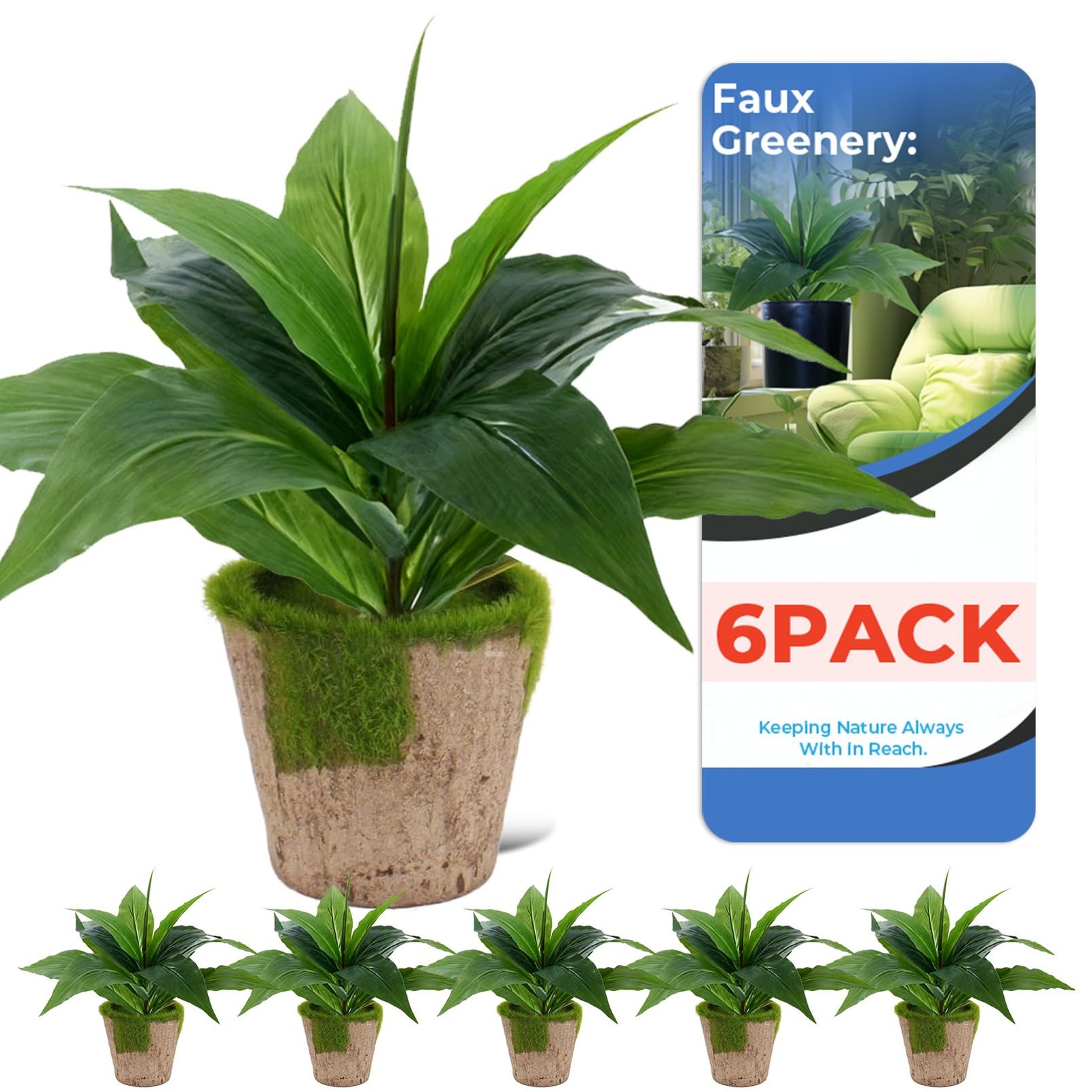 6 Pack Artificial Agave Plants Outdoor & Indoor, 11 Inches Faux Agave Plants,…