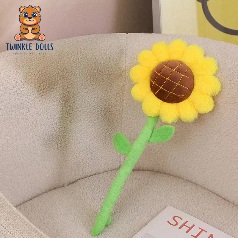 Sunflower Holding Flower Decoration Bouquet Plush Toys Birthday Gift for Girls