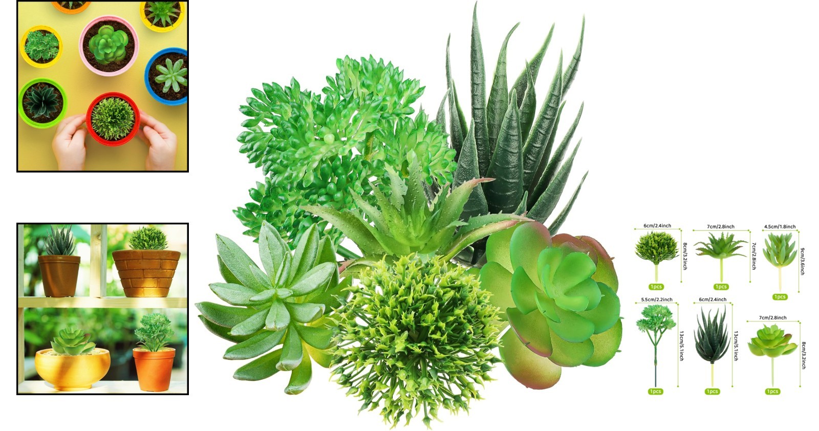 Realistic Hand-Painted Mini Succulents – Perfect for DIY Crafting & Decoration