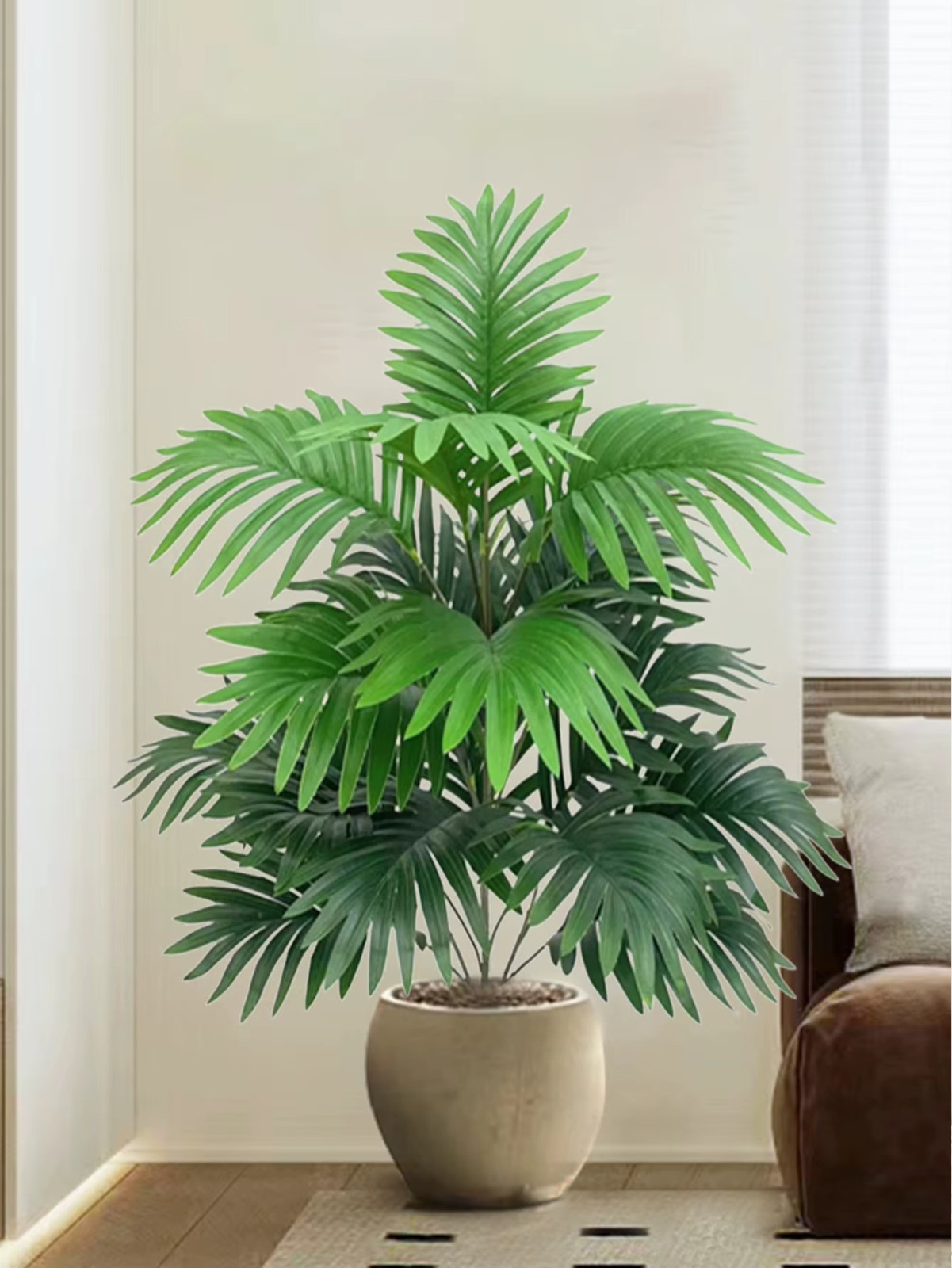70-80cm Large Artificial Palm Tree Tropical Green Leaves Fake Plants Plastic…