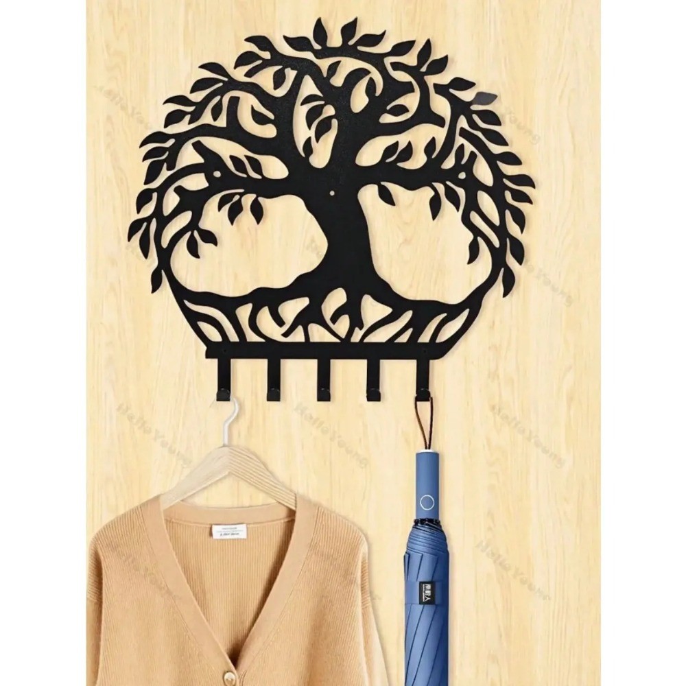 Black Metal Wall Hooks – Heavy Duty Coat Hat Keychain Entryway Rack Decor