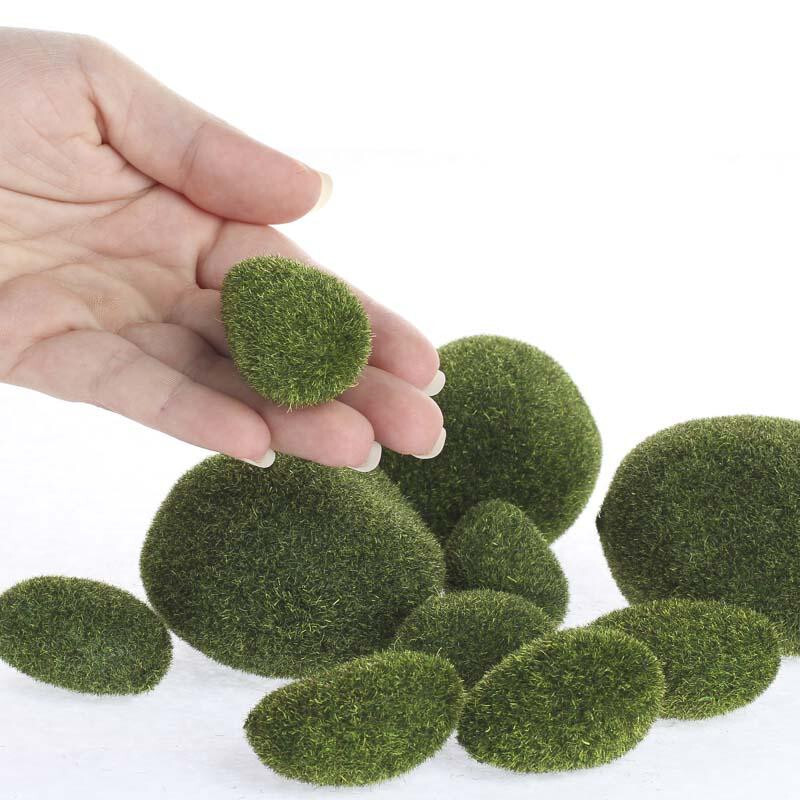 Factory Direct Craft Package of 32 Assorted Sized Faux Moss Rocks