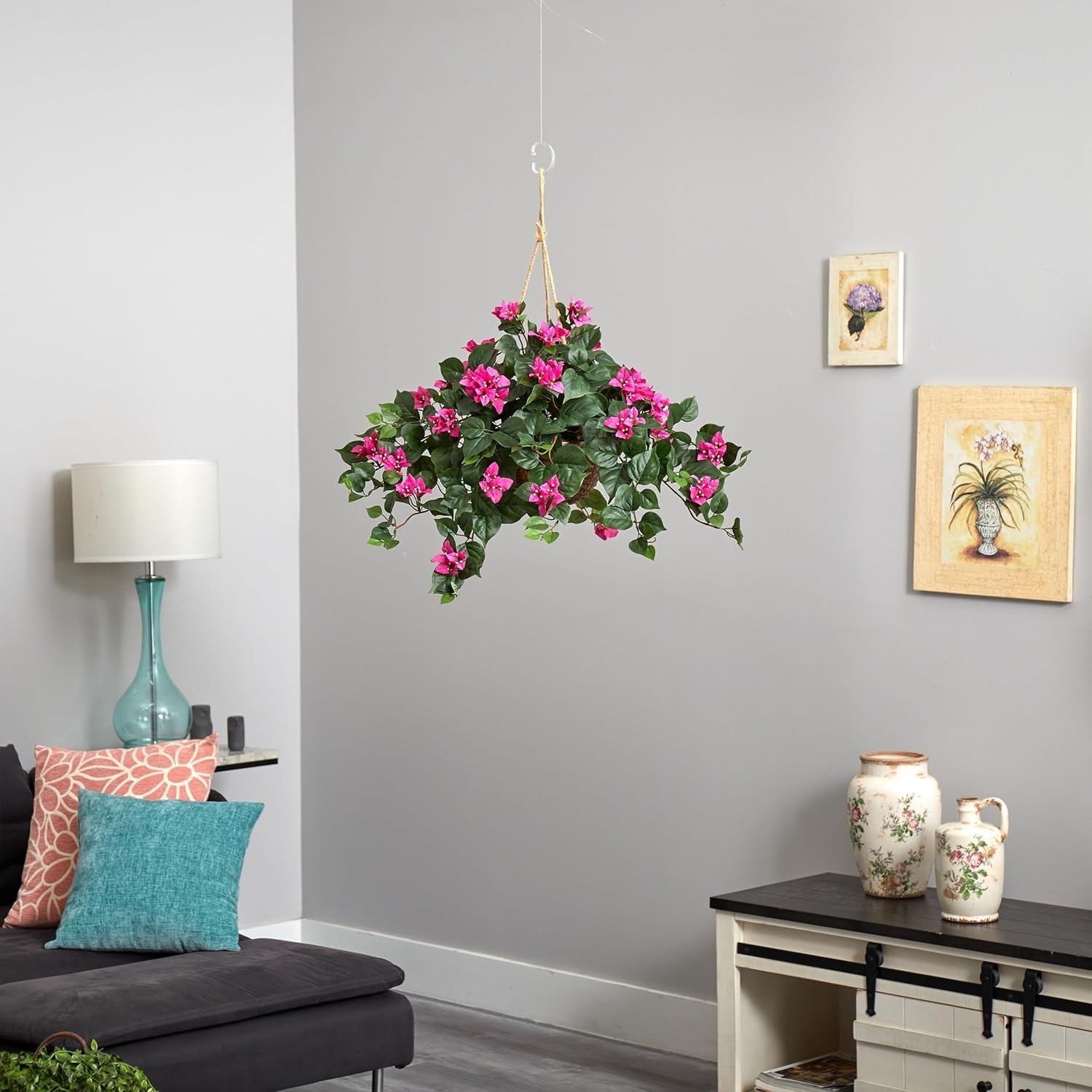 South American Bougainvillea in Wicker Basket – Indoor Decor