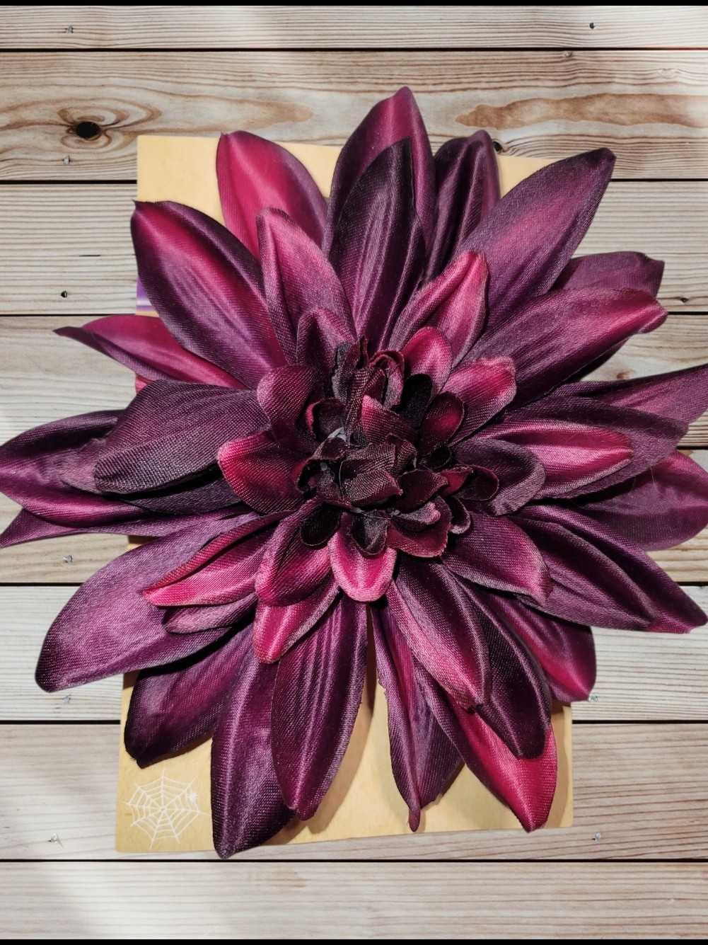 Lot of 9 – Fabric DAHLIA Flowers with Clips – For Crafting – Decoration – 5 Inch