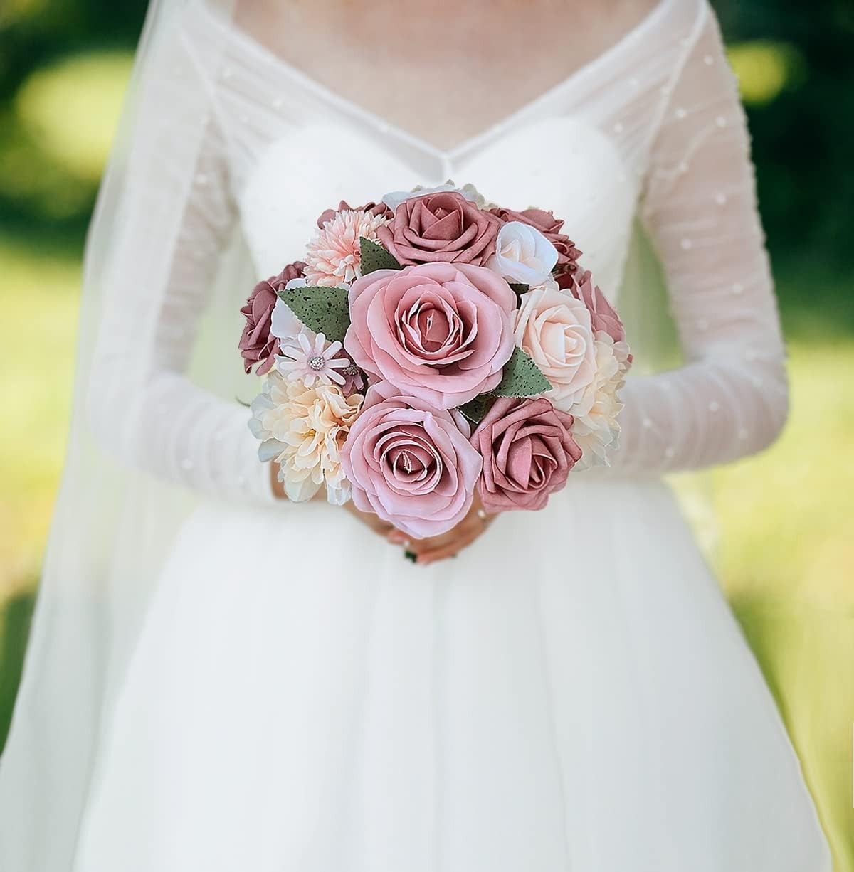 Roses Artificial Flowers Pink Bouquets Box Set for DIY Bridal Wedding Shower …