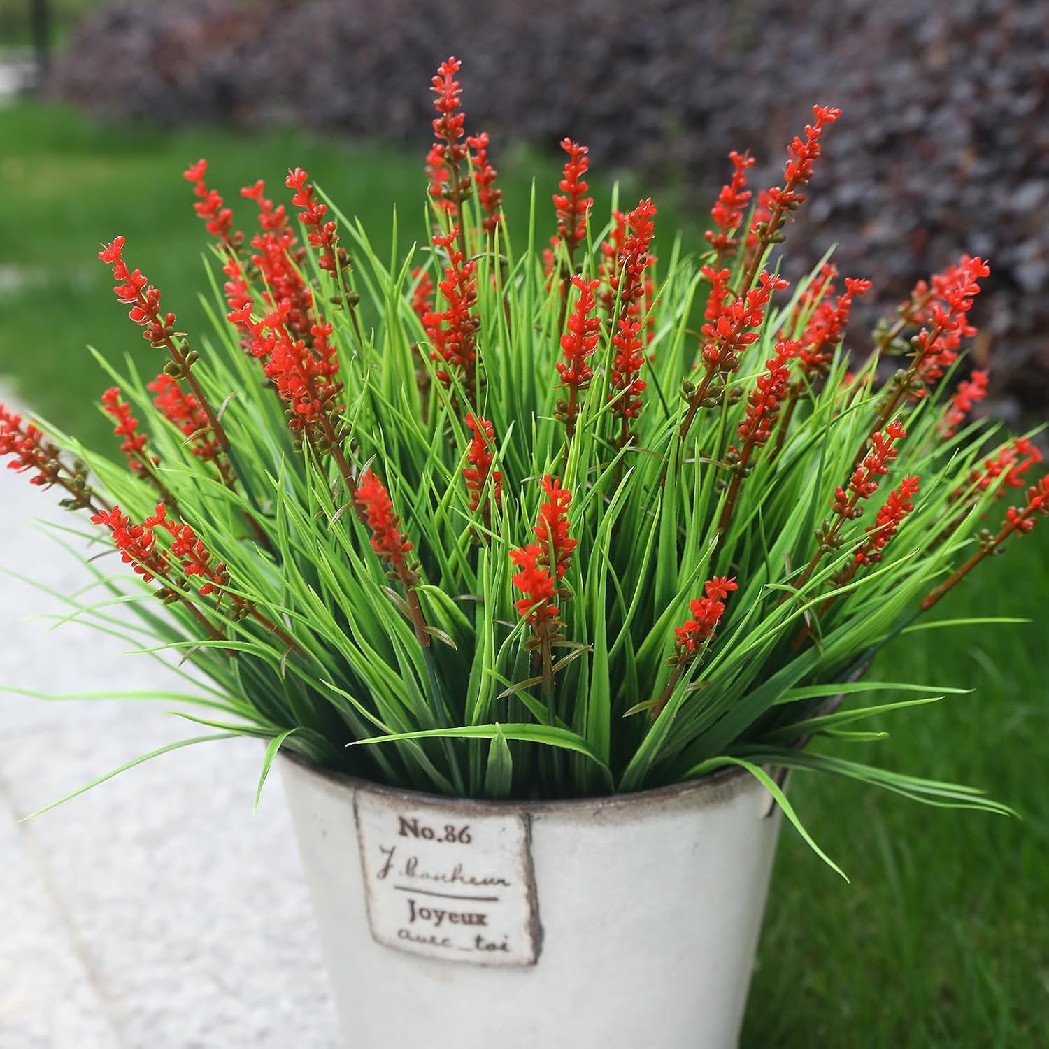 Vibrant Red Flower Grass for Yard Front Porch – 12 Bundles