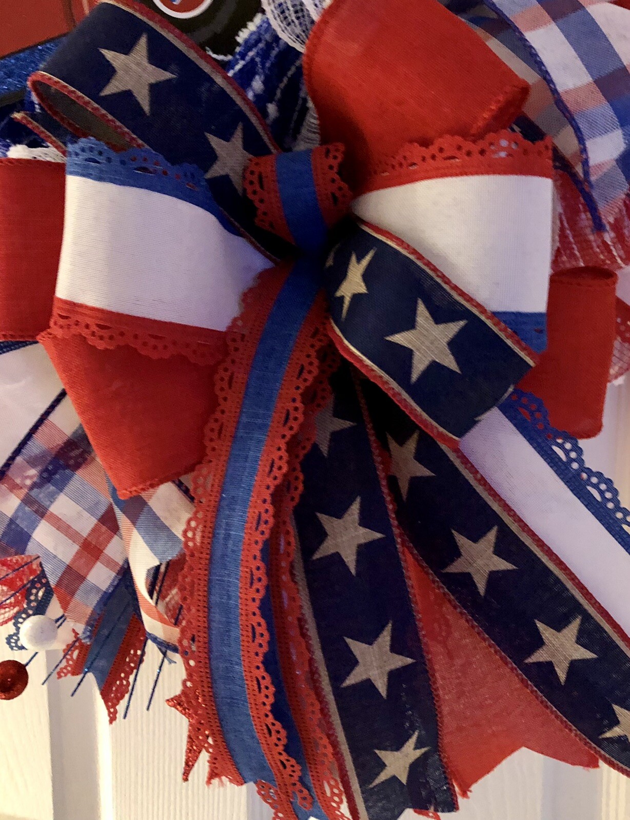 Patriotic Wreath Memorial Day, 4th Of July, Veterans Day Summer Wreath.