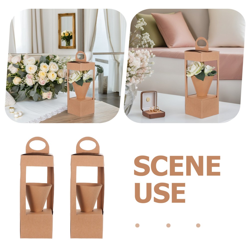 10 Pcs Flower Basket with Handle Floral Arrangement Container Paper for Flowers