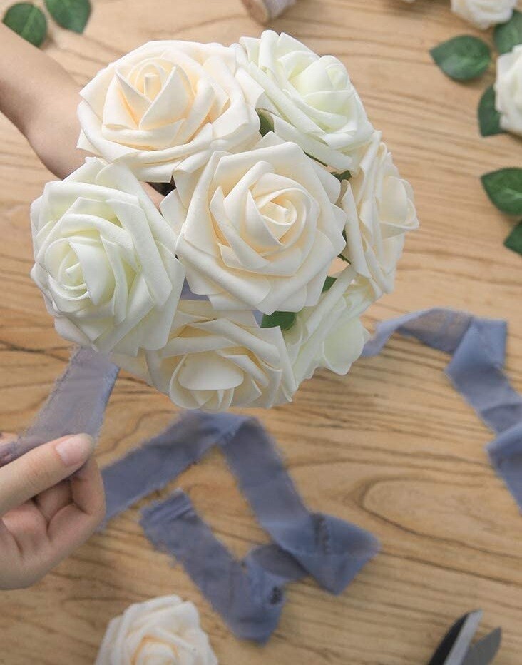 Centros De Mesa 25 Flores Rosas Artificiales Para Baby Shower Niña Bouquets Boda