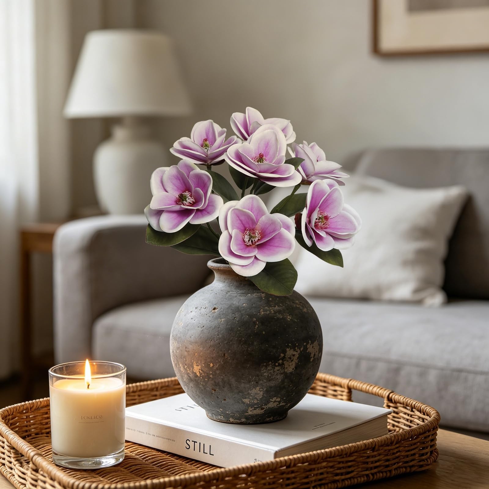 Artificial Magnolia Flowers, Real Touch Magnolia Stems