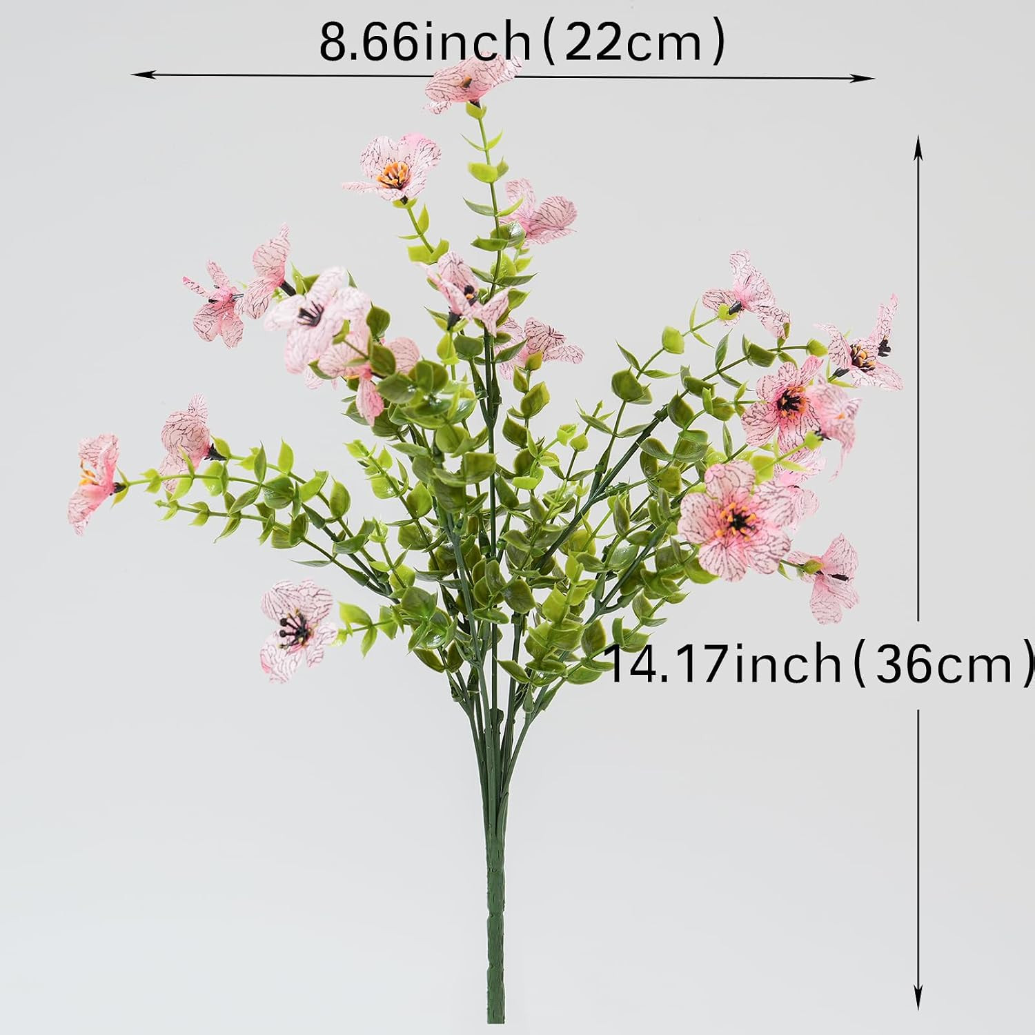 UV Resistant Pink Artificial Flowers for Outdoor Garden Decor – 16 Bundles