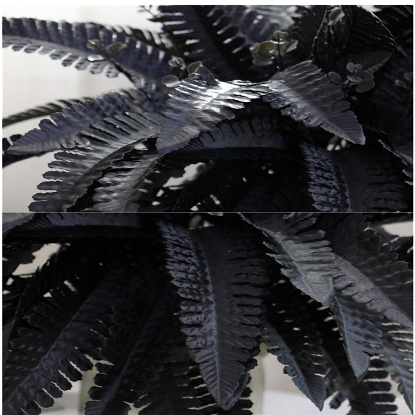 Artificial Black Persian Fern Leaf Plant Fake and Realistic Plastic Wedding S…