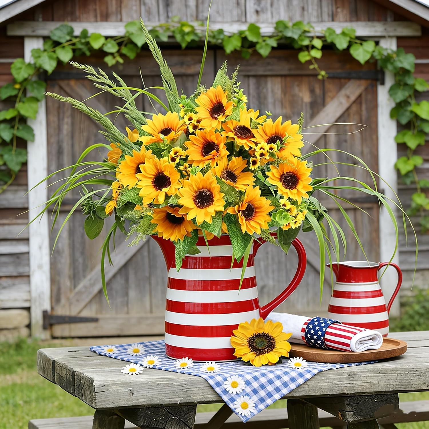Luxurious 2 Bunches of UV Resistant Silk Sunflowers, Perfect for Home or Parties