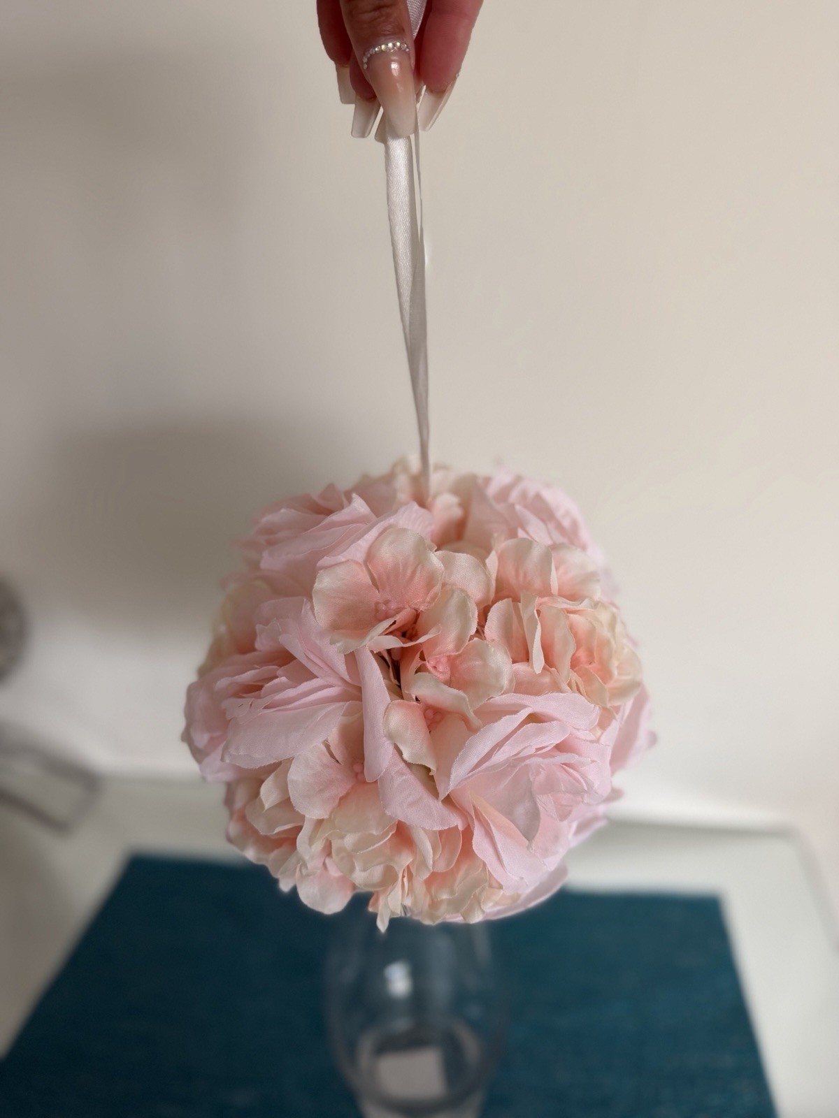 Flower Bouquet White And Pink Floral Decor. Weddings, Flower Girls, Parties. ￼