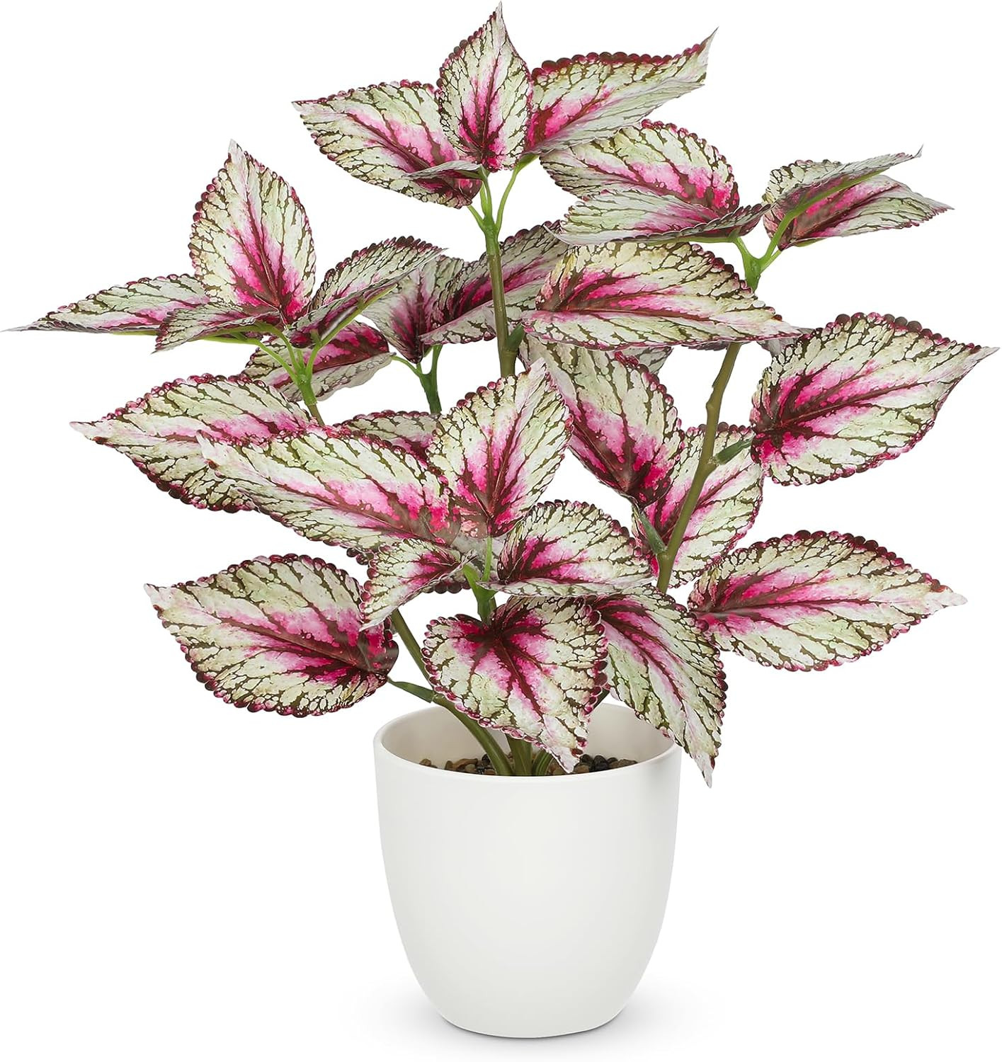 Artificial Plants Indoor 14.2″ Small Fake Perilla Plant in Pot Potted Plants Art