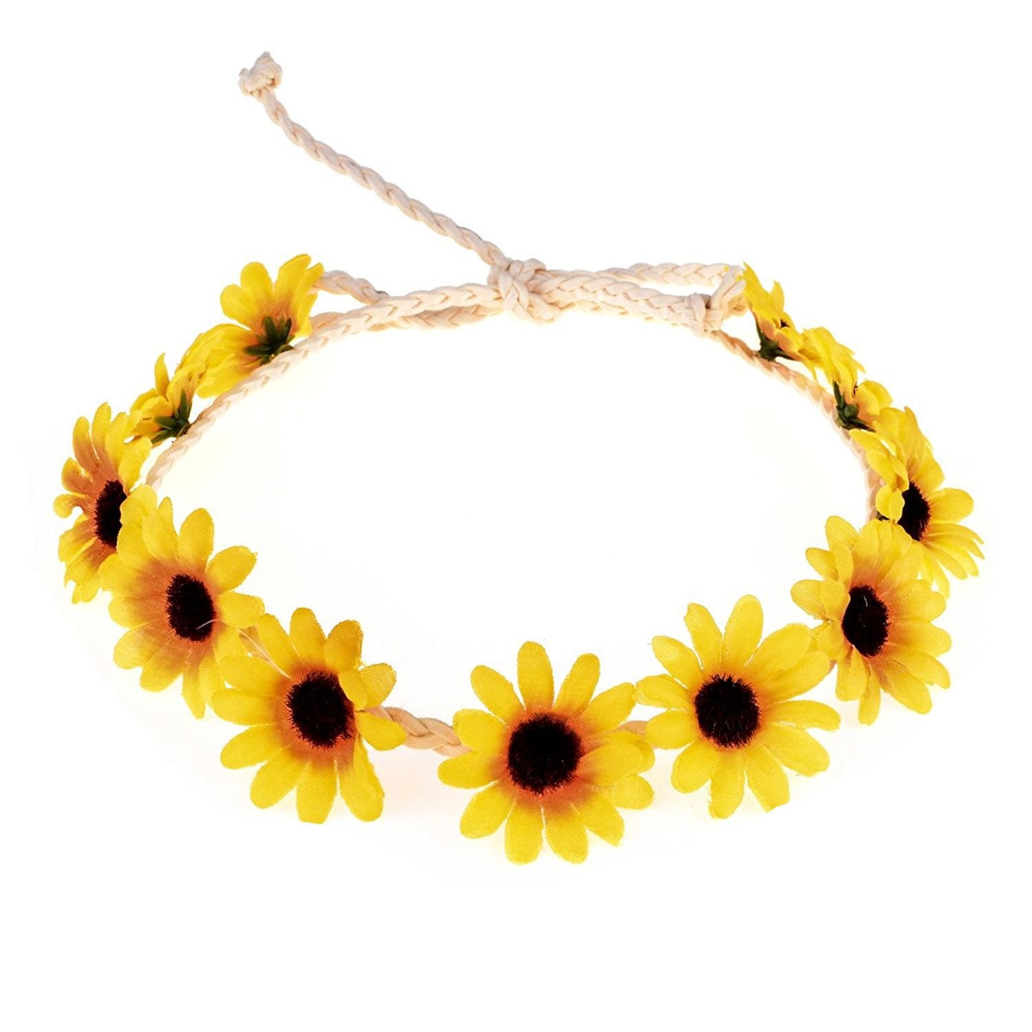 Floral Fall Yellow Sunflower daisy crown