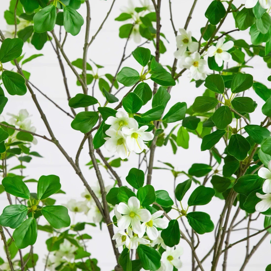 Artificial Dogwood Flowering Tree, Green/White 84″ Houseplant Decor