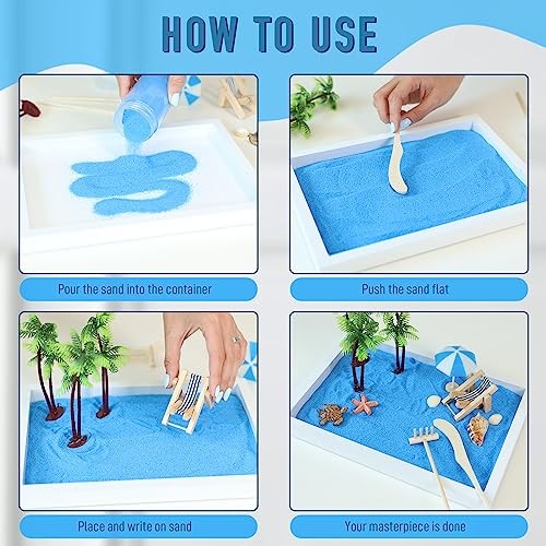 Timani Zen Garden for Desk – Zen Garden Sand Kit, Artificial Palm Tree, Rakes