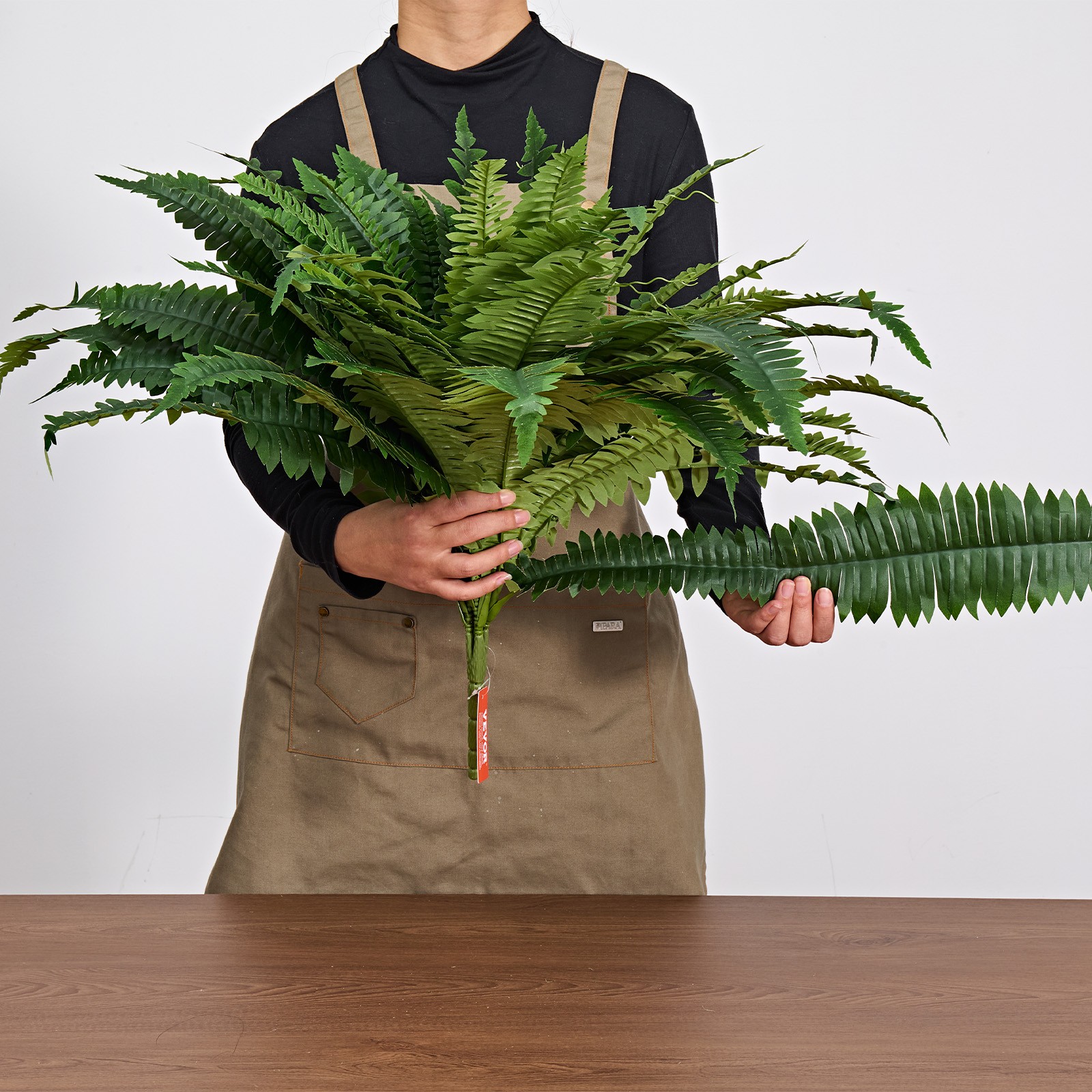 VEVOR 45″ Artificial Ferns Fake Boston Bush 63 Fronds for Outdoor Decor 2 Pack
