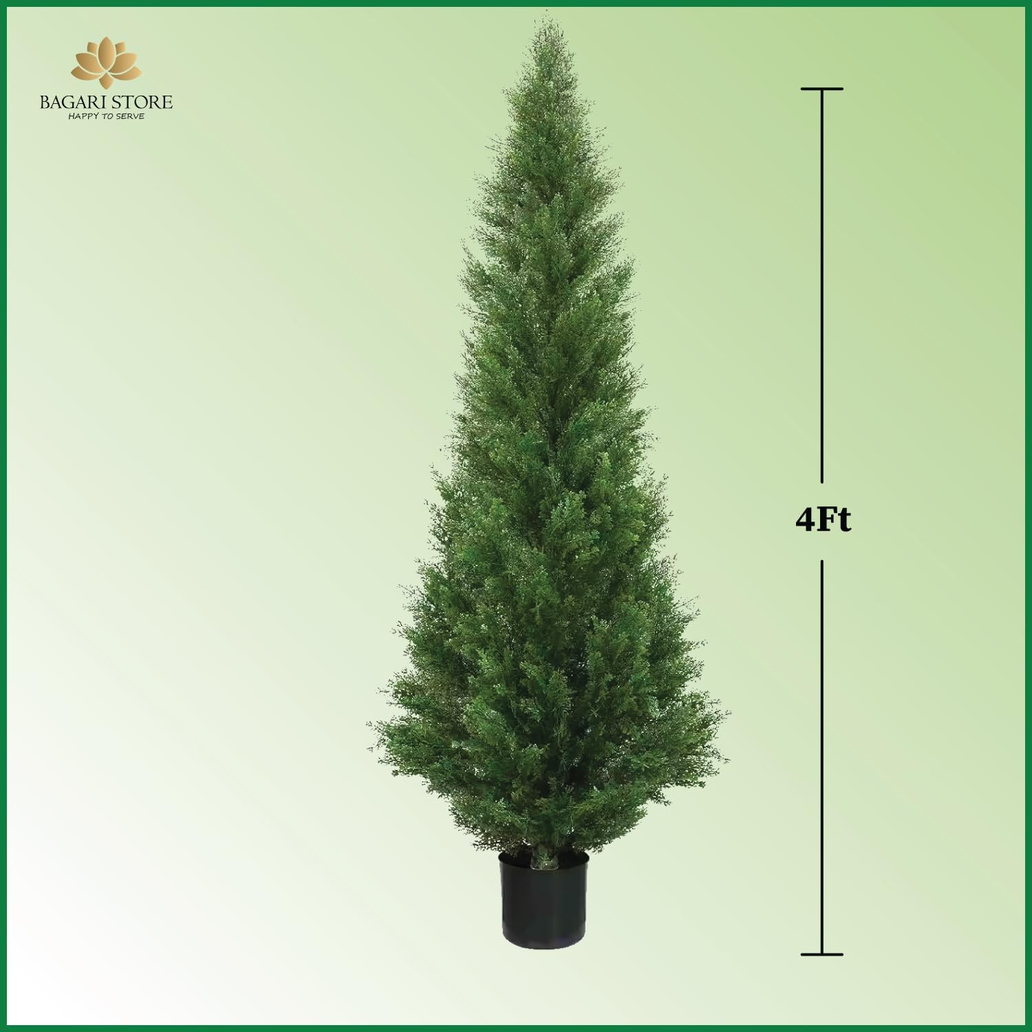 4ft Artificial Cedar Topiary Trees – Potted Indoor/Outdoor Decor (Set of 2)