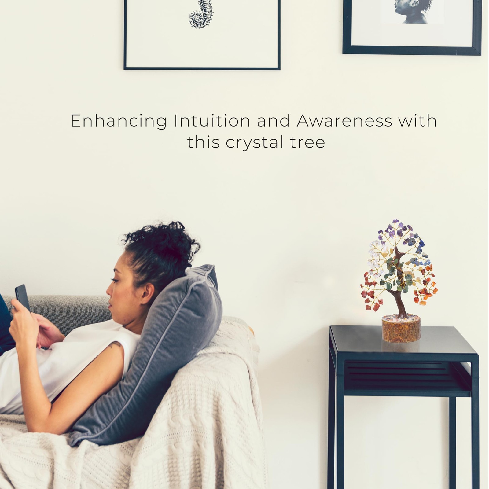 Chakra Tree of Life Crystals for Office Decor, Spiritual Gifts, Home Decor