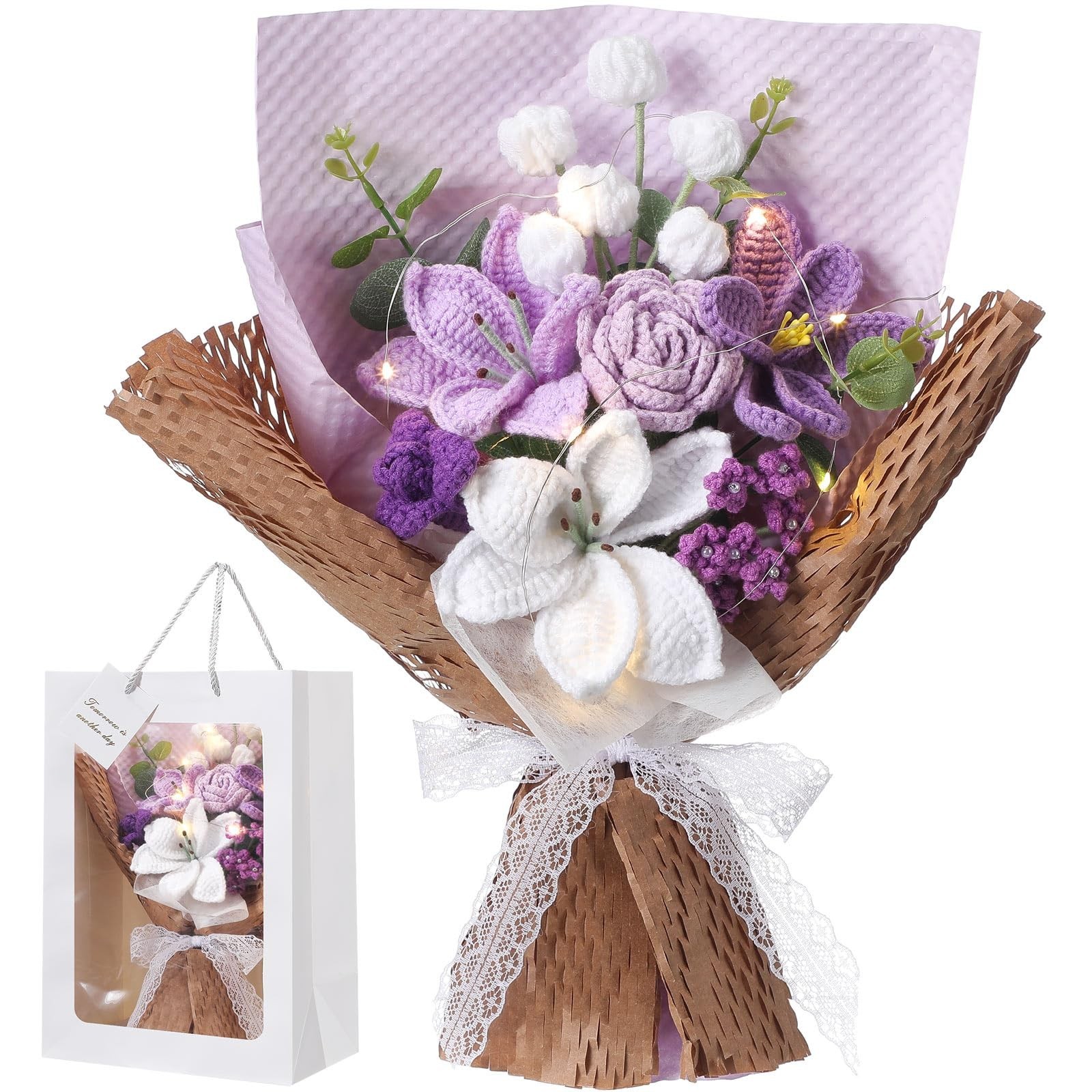 Handmade Crochet Flower Bouquet – Knitted Gift for Graduation, Birthday, Wedding