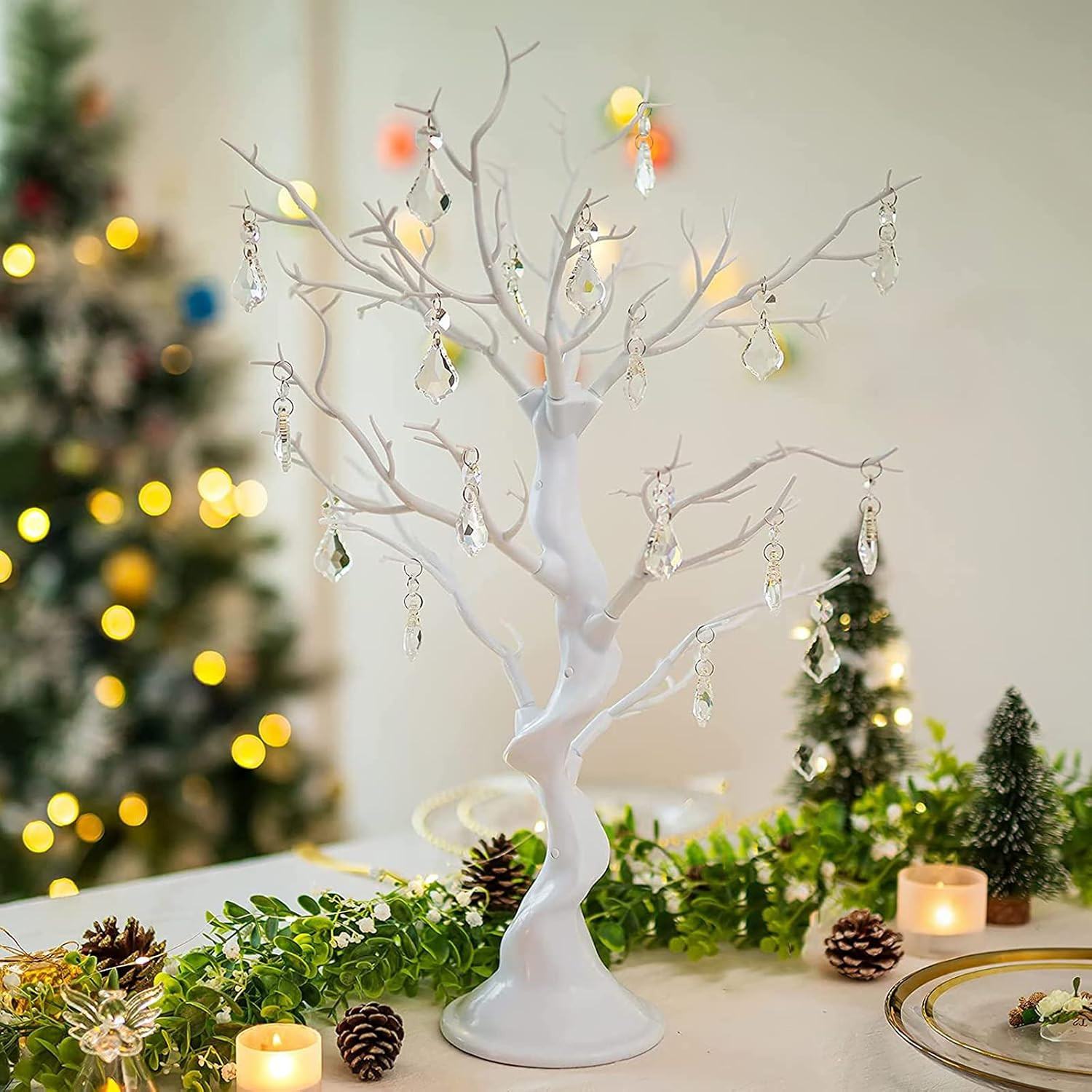 Tree Centerpieces for Weddings White 23In – Decorative Ornament Display Tree Fo
