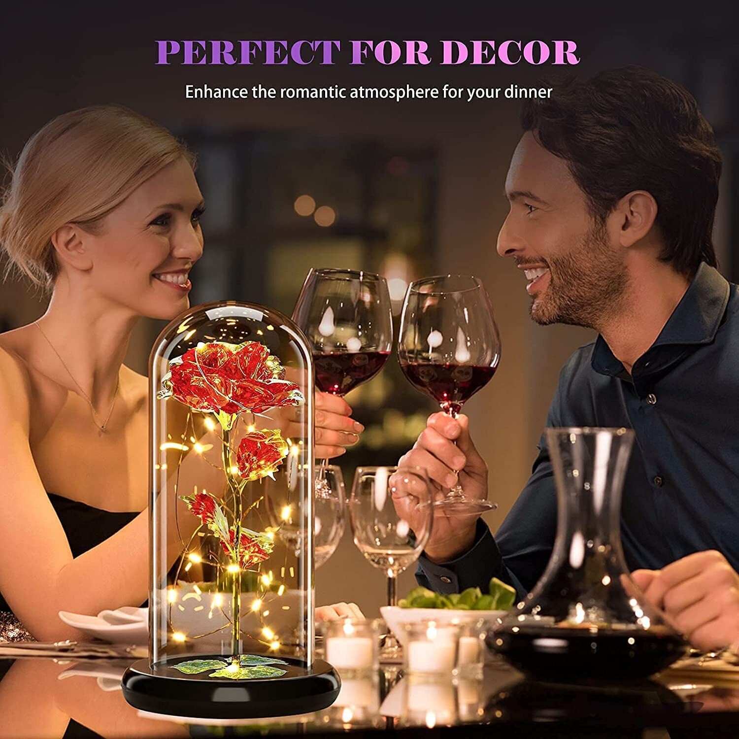 ON SALE!! Rose LED Light Glass Gifts for Wife Women Her Girlfriend Birthday Gift