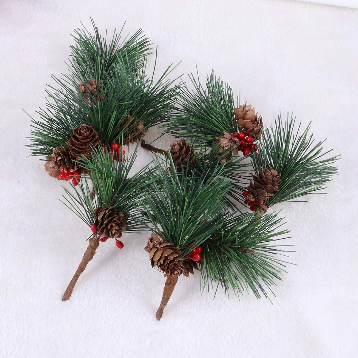 10 PCS Artificial Pine Picks Berries Small Tree Christmas Wreaths Holiday